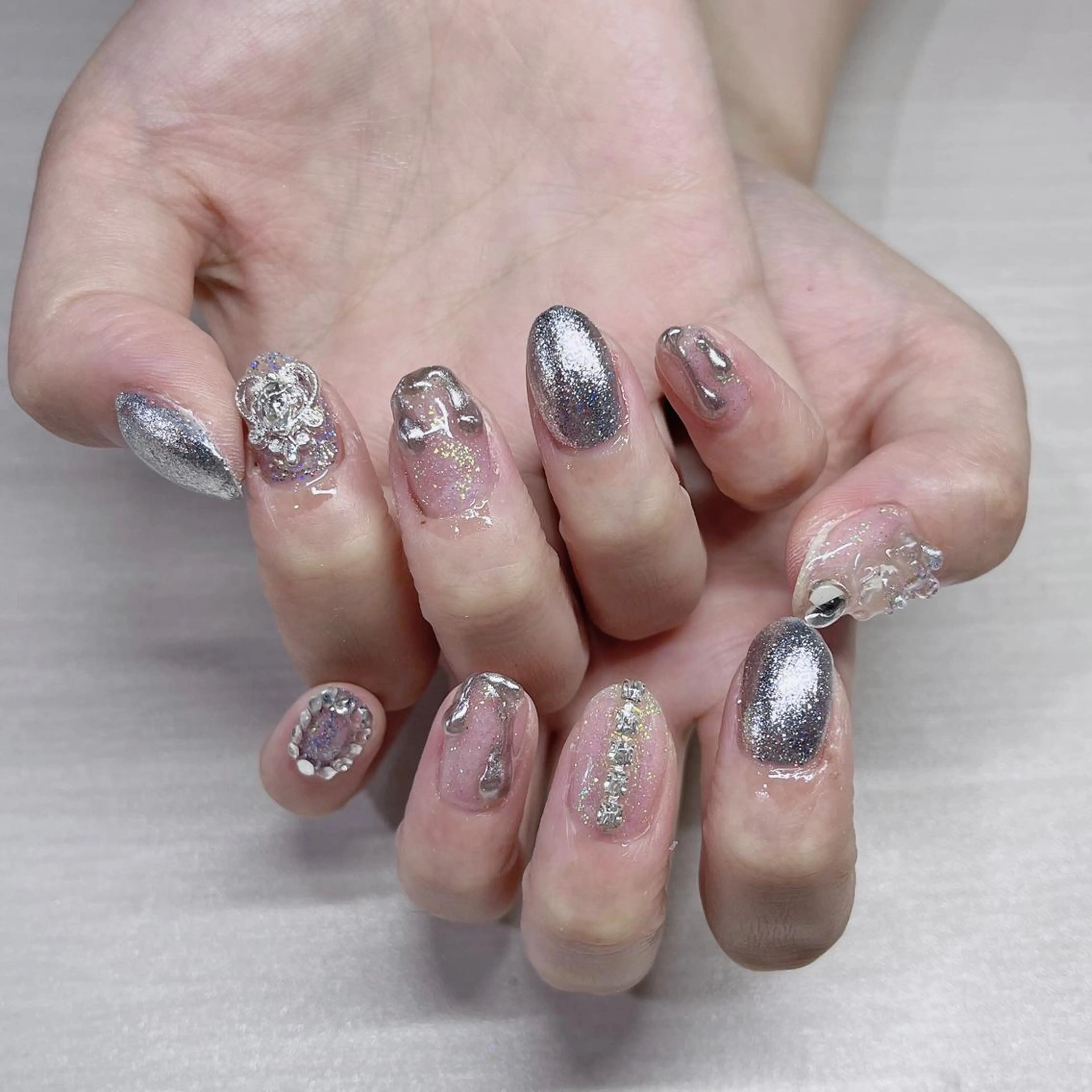 ネイル アートネイル クリアネイル フレンチネイル ジェルネイル ガラスフレンチ ハンドネイル 🐕‍🦺Yappy 💗A-tanのネイルデザイン