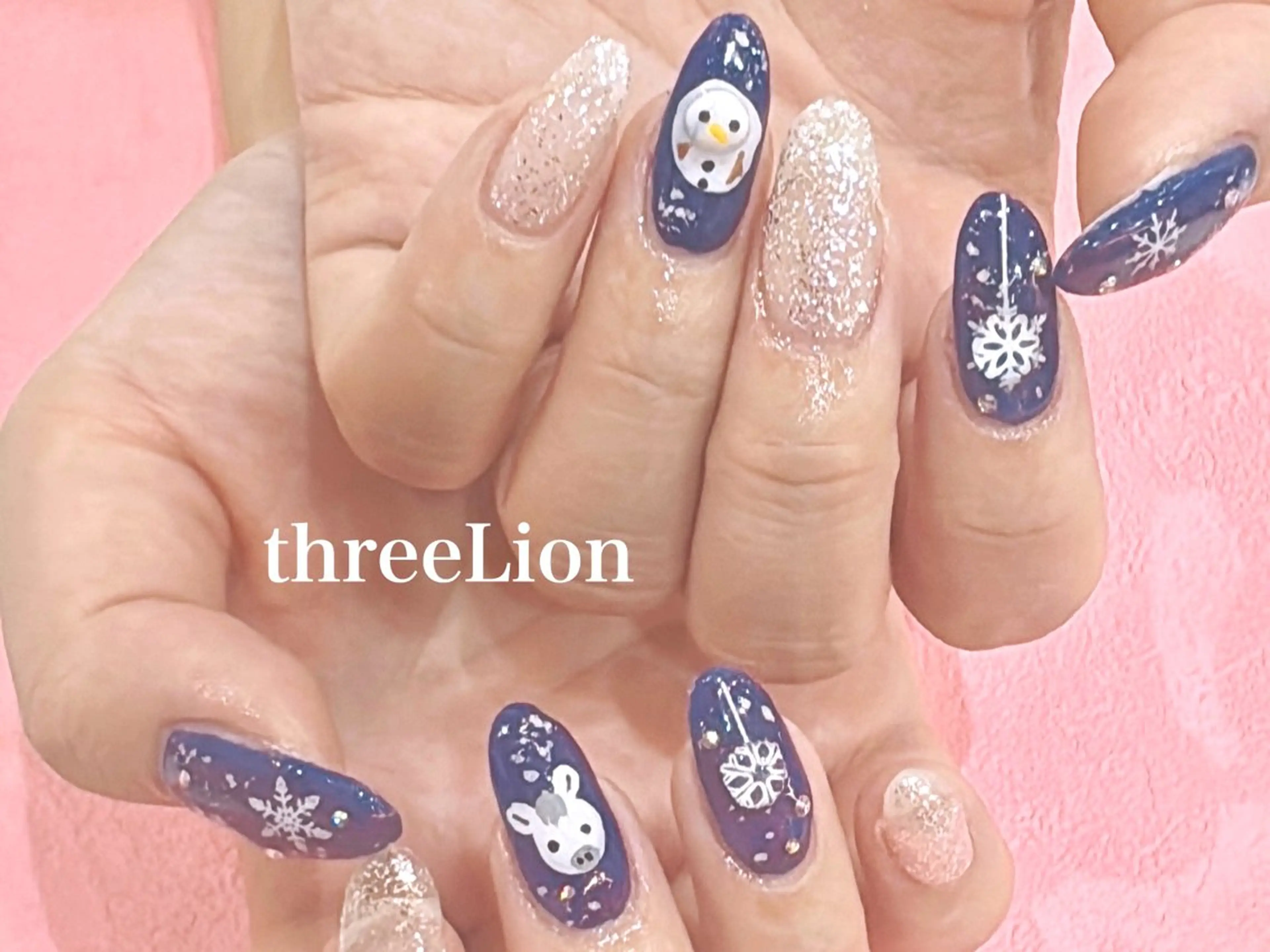 ネイル 冬ネイル ハンドネイル threeLion ネイル&アイラッシュのネイルデザイン