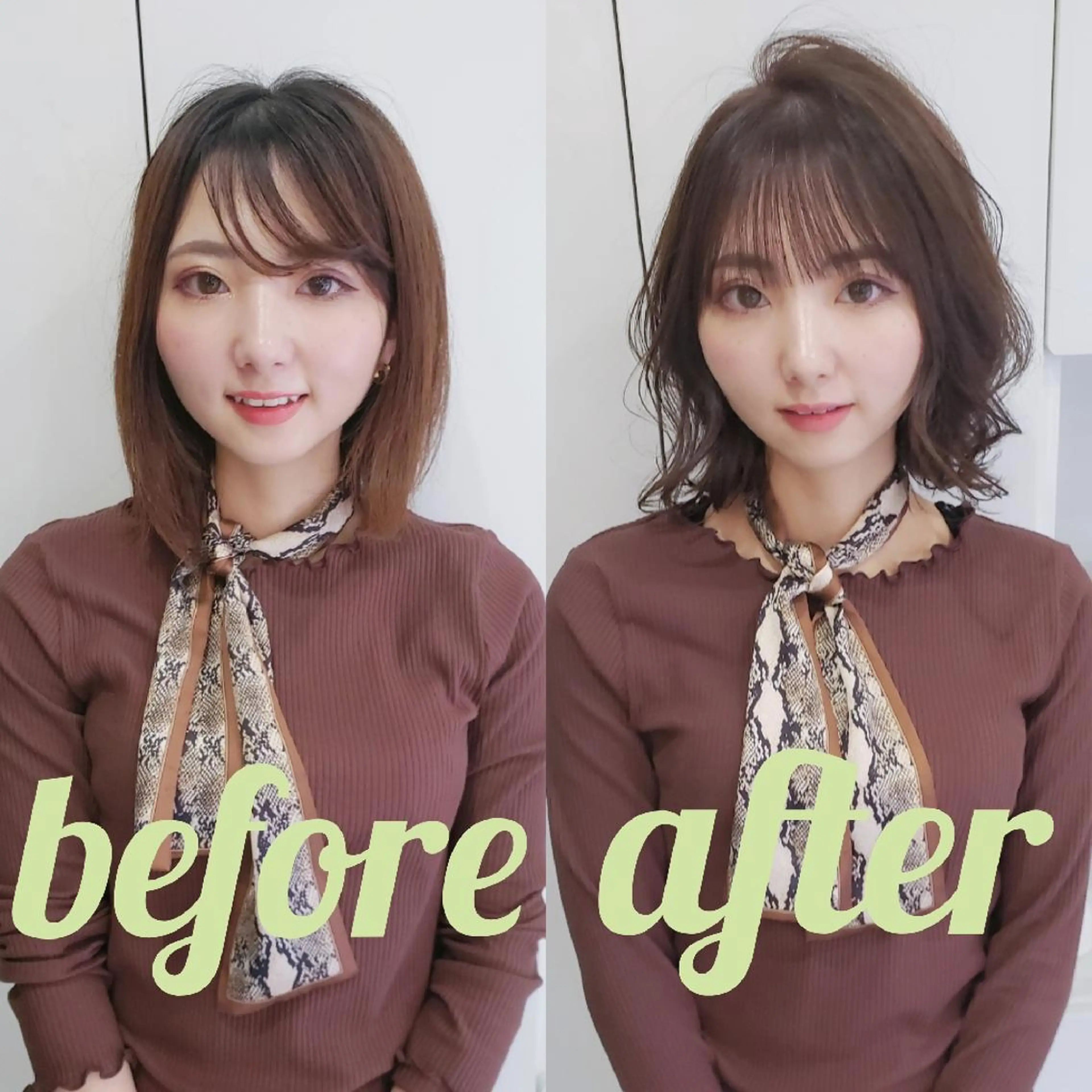 ミディアム カット ヘアカラー トリートメント ヘアセット [店長]カラーが好評 　小林のヘアスタイル
