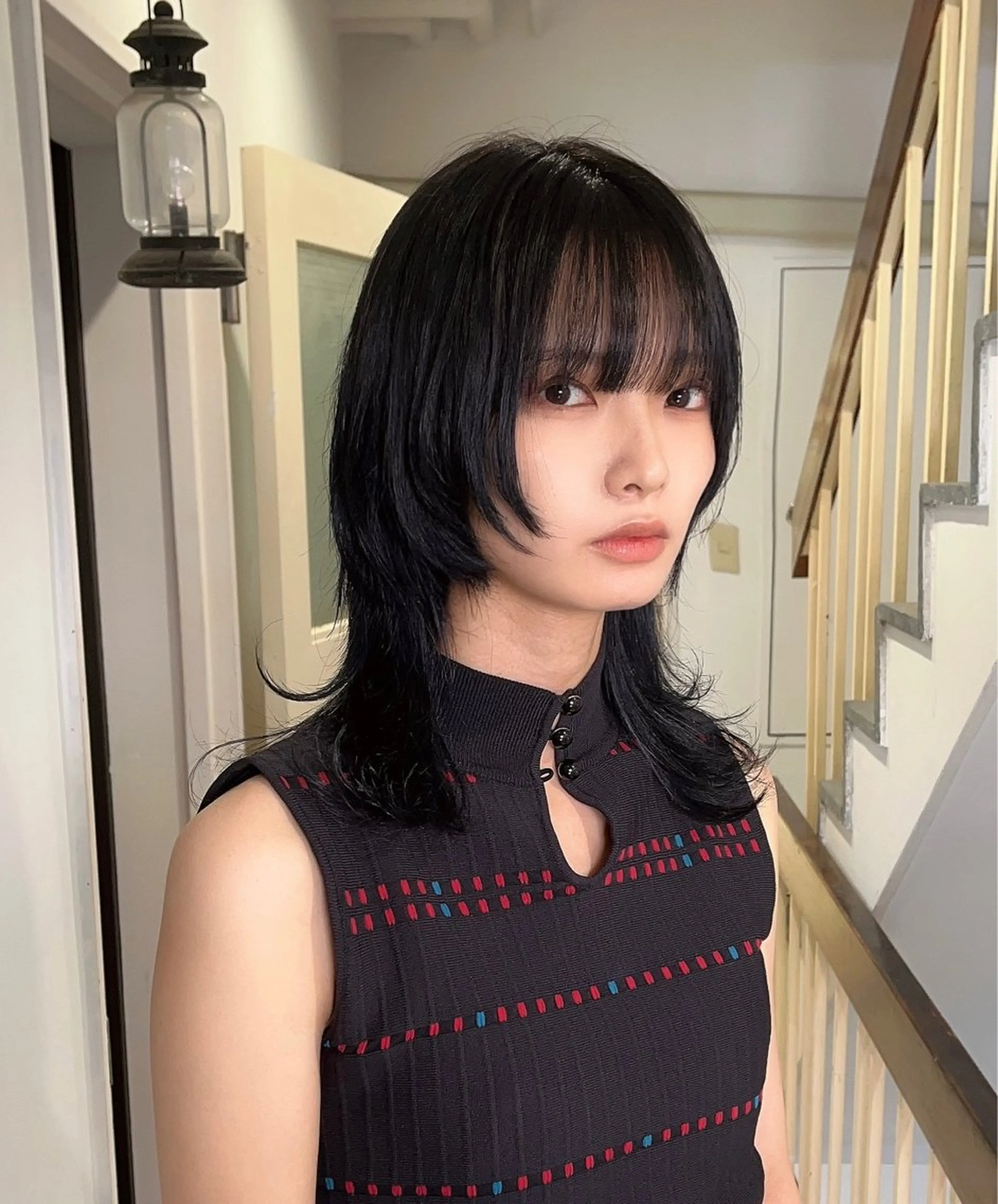 ミディアム ウルフカット カット ヘアカラー トリートメント ウルフ/レイヤー /パーマ/島田陽稀のヘアスタイル