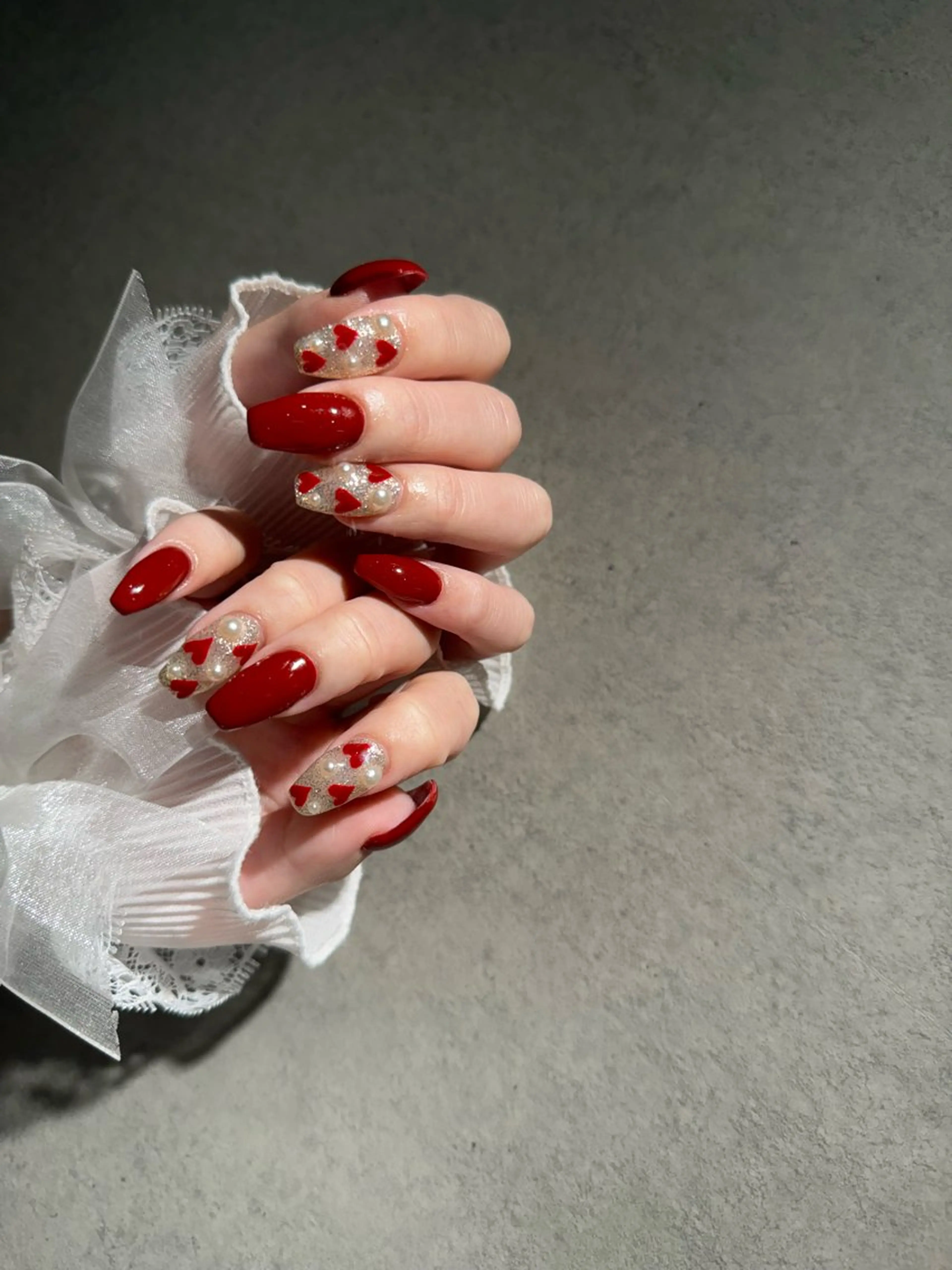 ネイル I-nailロング /ワンホン/キラキラのネイルデザイン