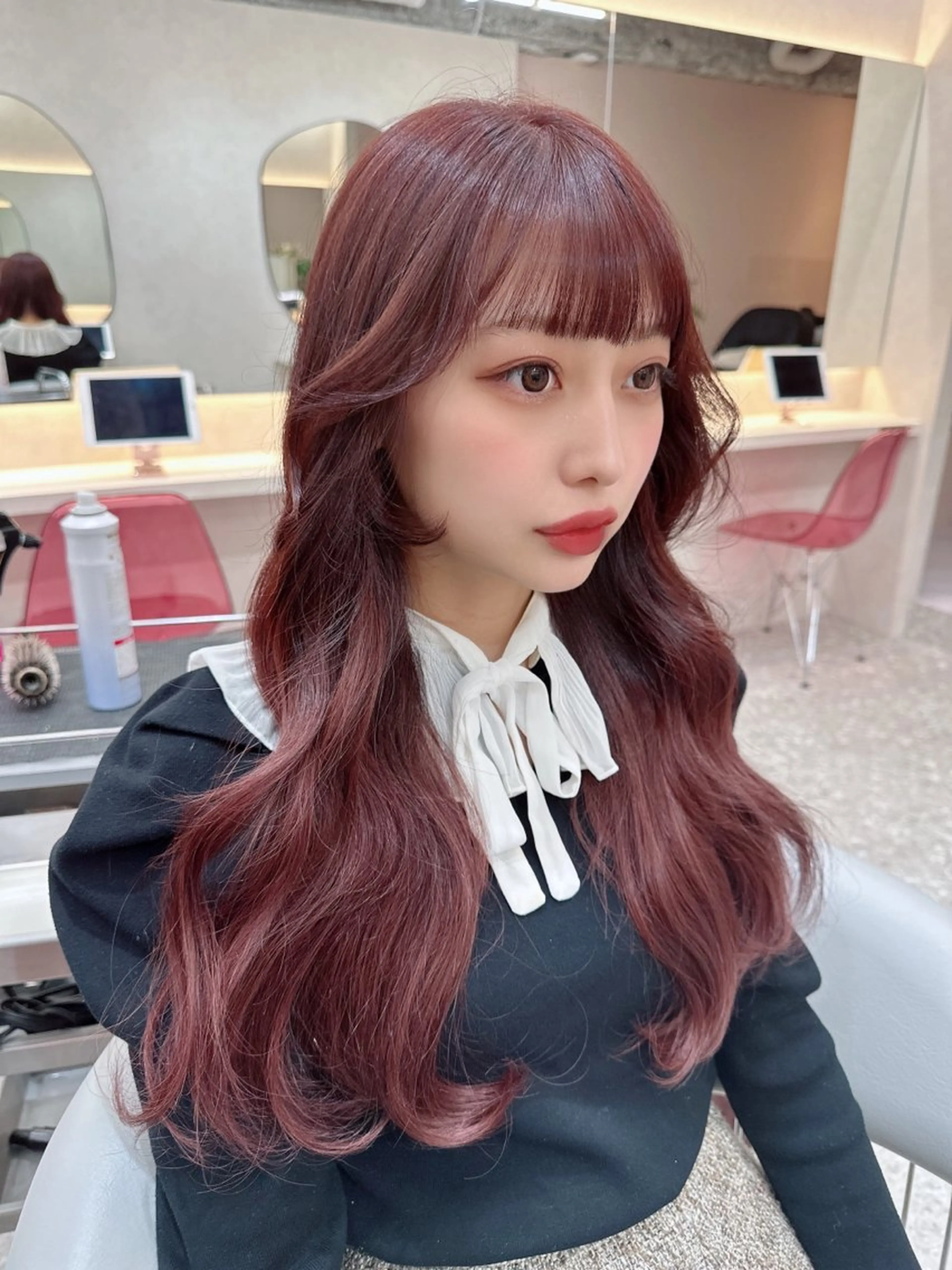 ロング カラー シールエクステ ブリーチ ダブルカラー イヤリングカラー インナーカラー ヘアカラー 新宿/韓国風レイヤー エクステ/YUTOのヘアスタイル