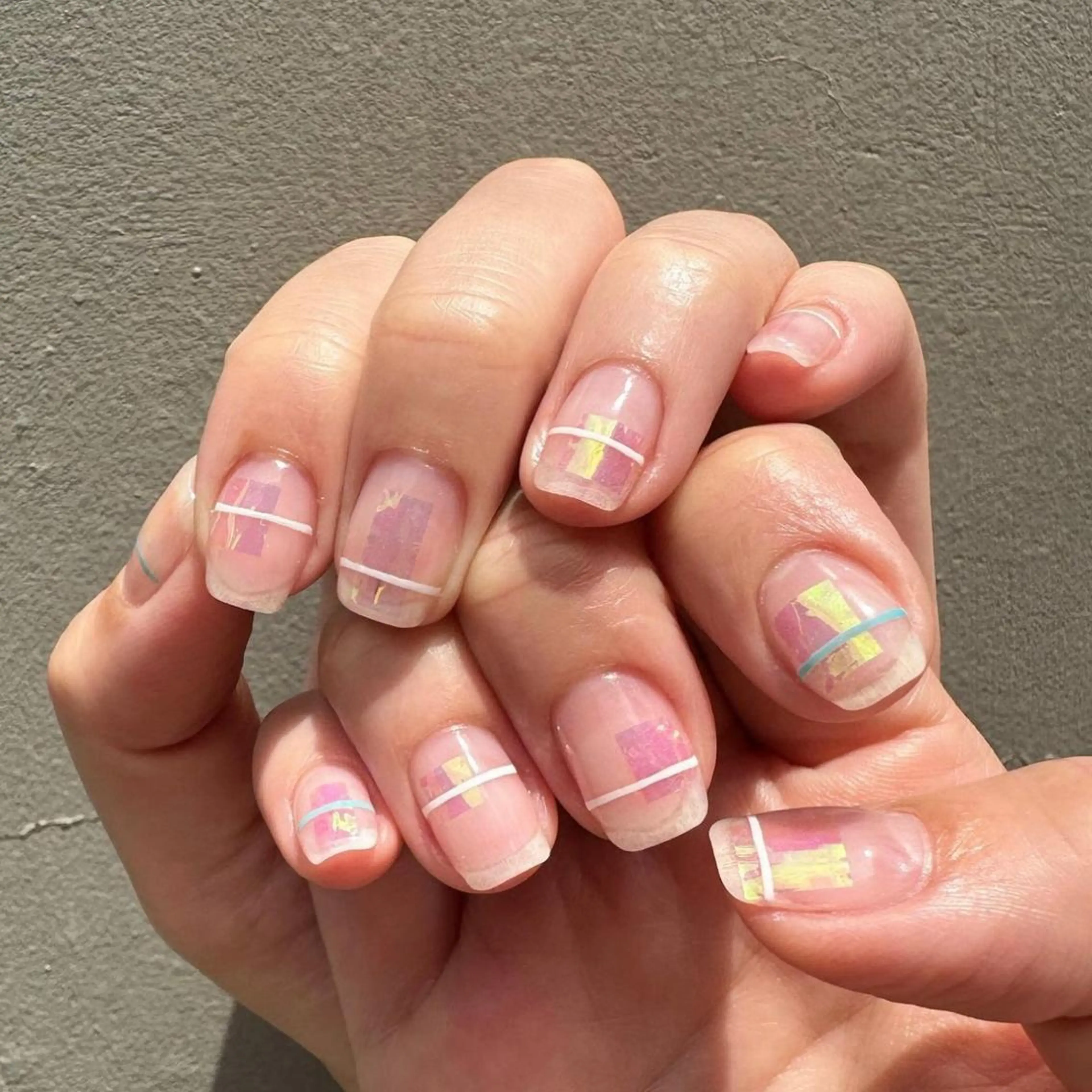 ネイル オーロラネイル クリアネイル 氷ネイル・うるうるネイル 韓国ネイル ニュアンスネイル 🪞KAPE NAIL 🪞のネイルデザイン