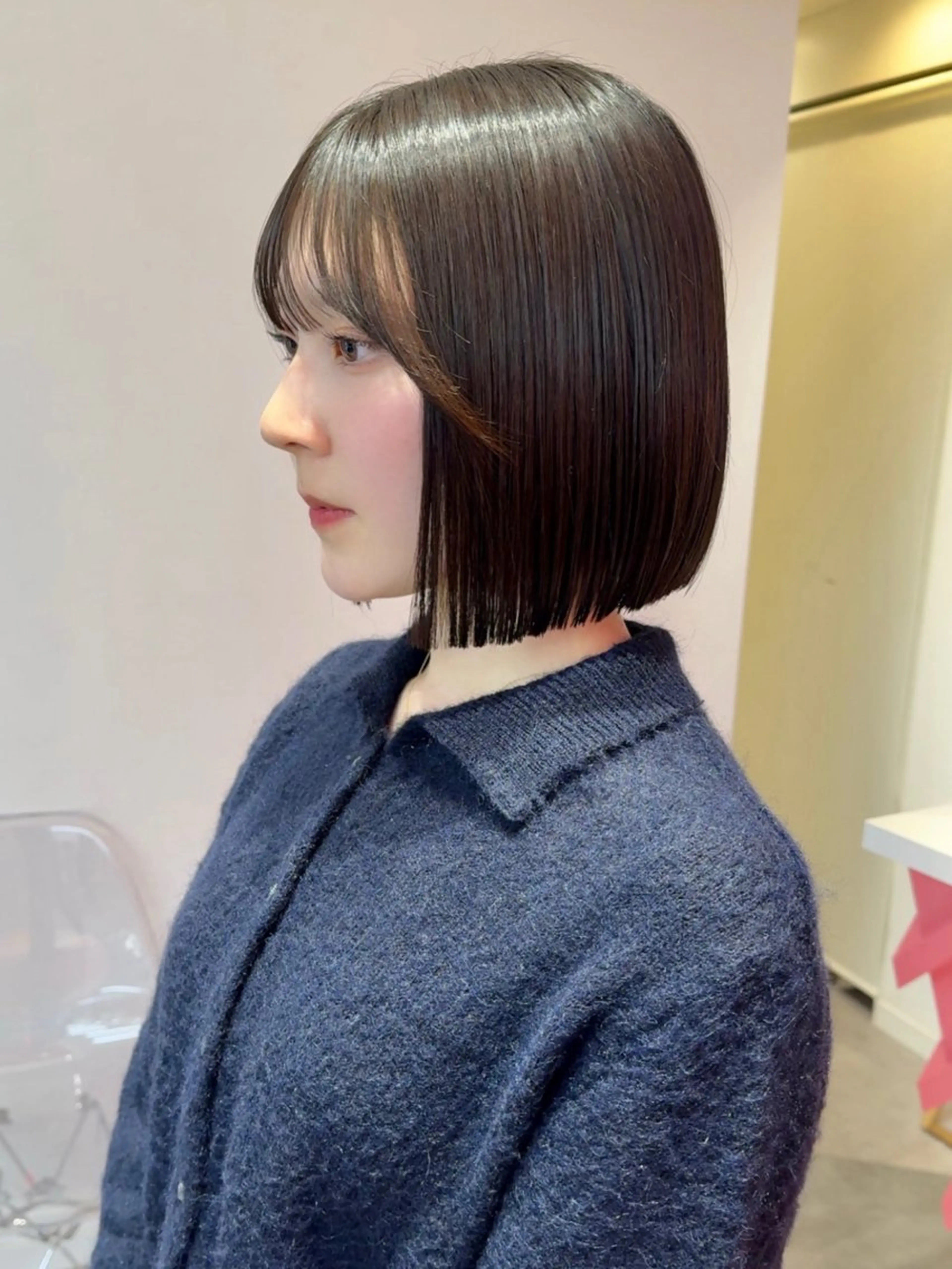 ショート カラー カット ヘアカラー トリートメント 莉乃/縮毛矯正/髪質 改善/艶カラーのヘアスタイル