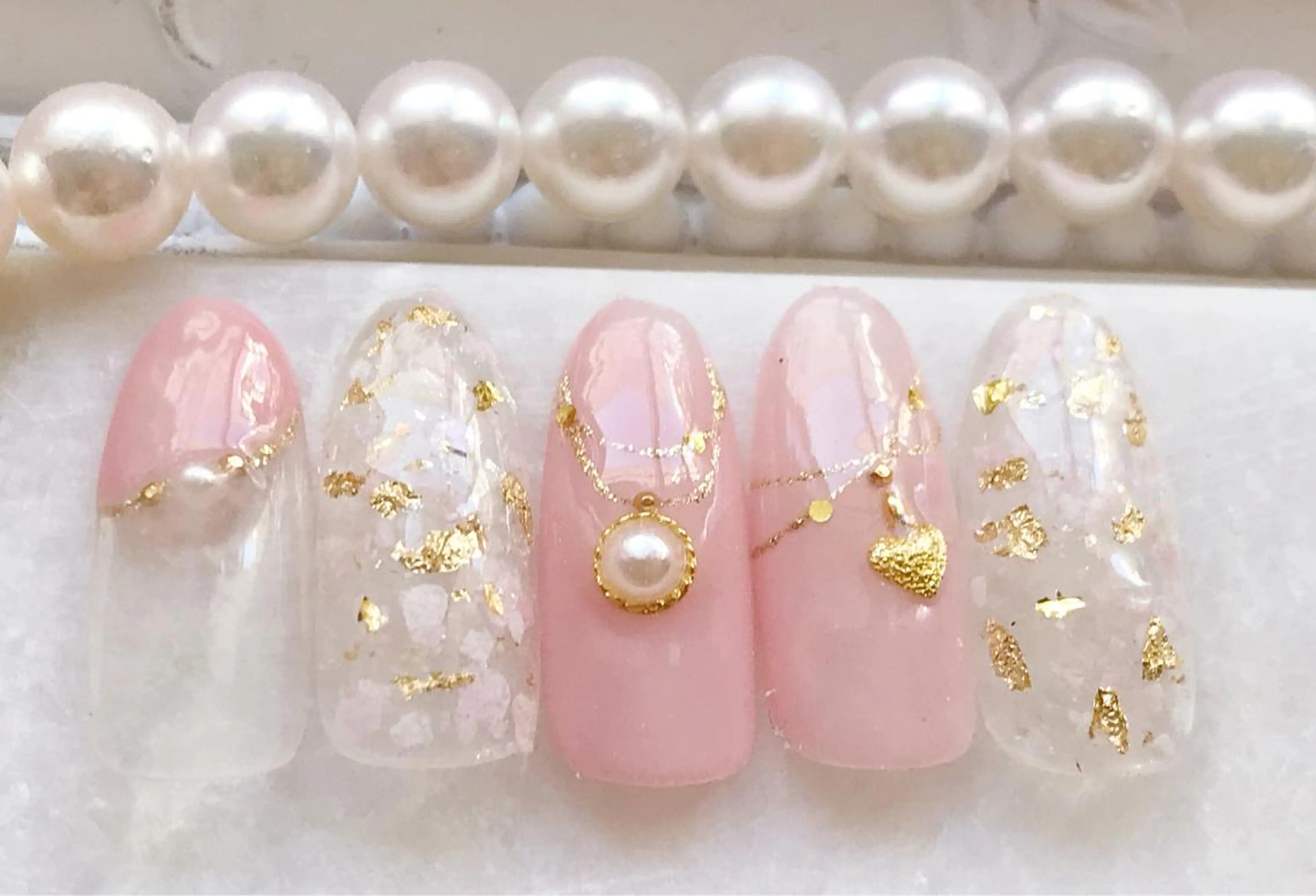 ネイル アートネイル ピンク 春ネイル ハンドネイル Satomi  のネイルデザイン