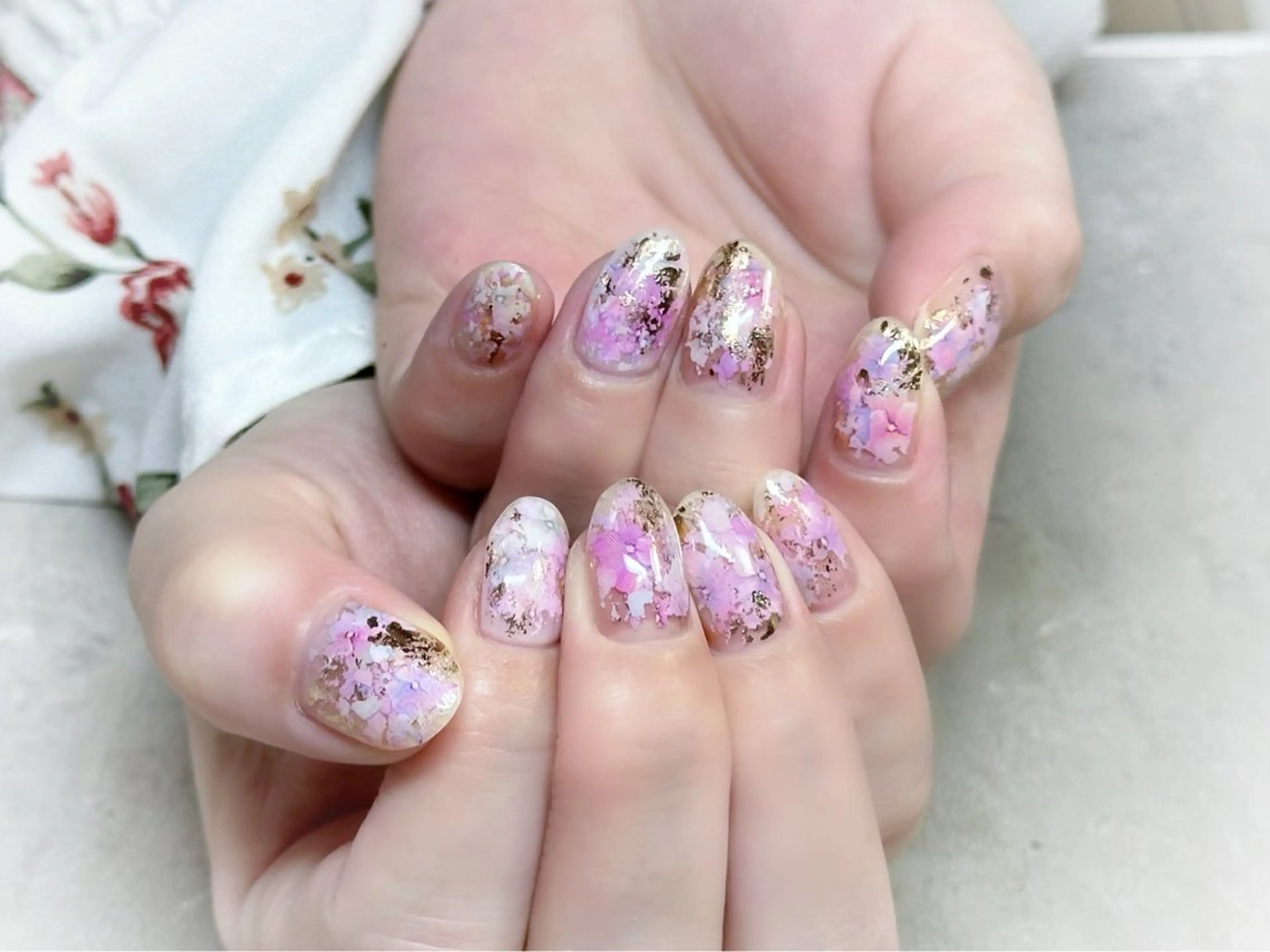 ネイル シンプルネイル 春ネイル ハンドネイル Éclat~エクラ~ Mizukiのネイルデザイン