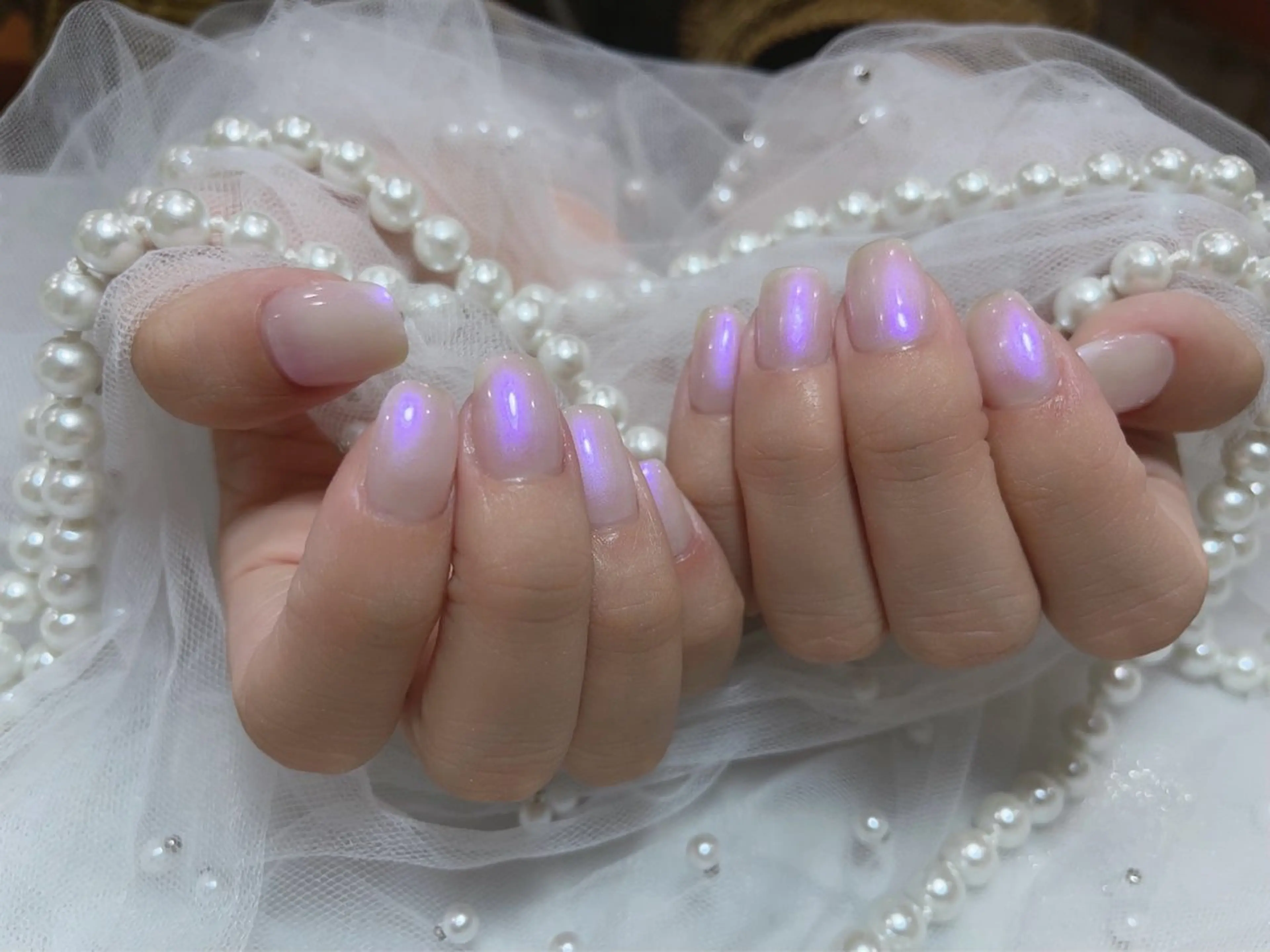 ネイル アートネイル フラッシュネイル フレンチネイル ガラスフレンチ グラデーション M2beauty Renaのネイルデザイン