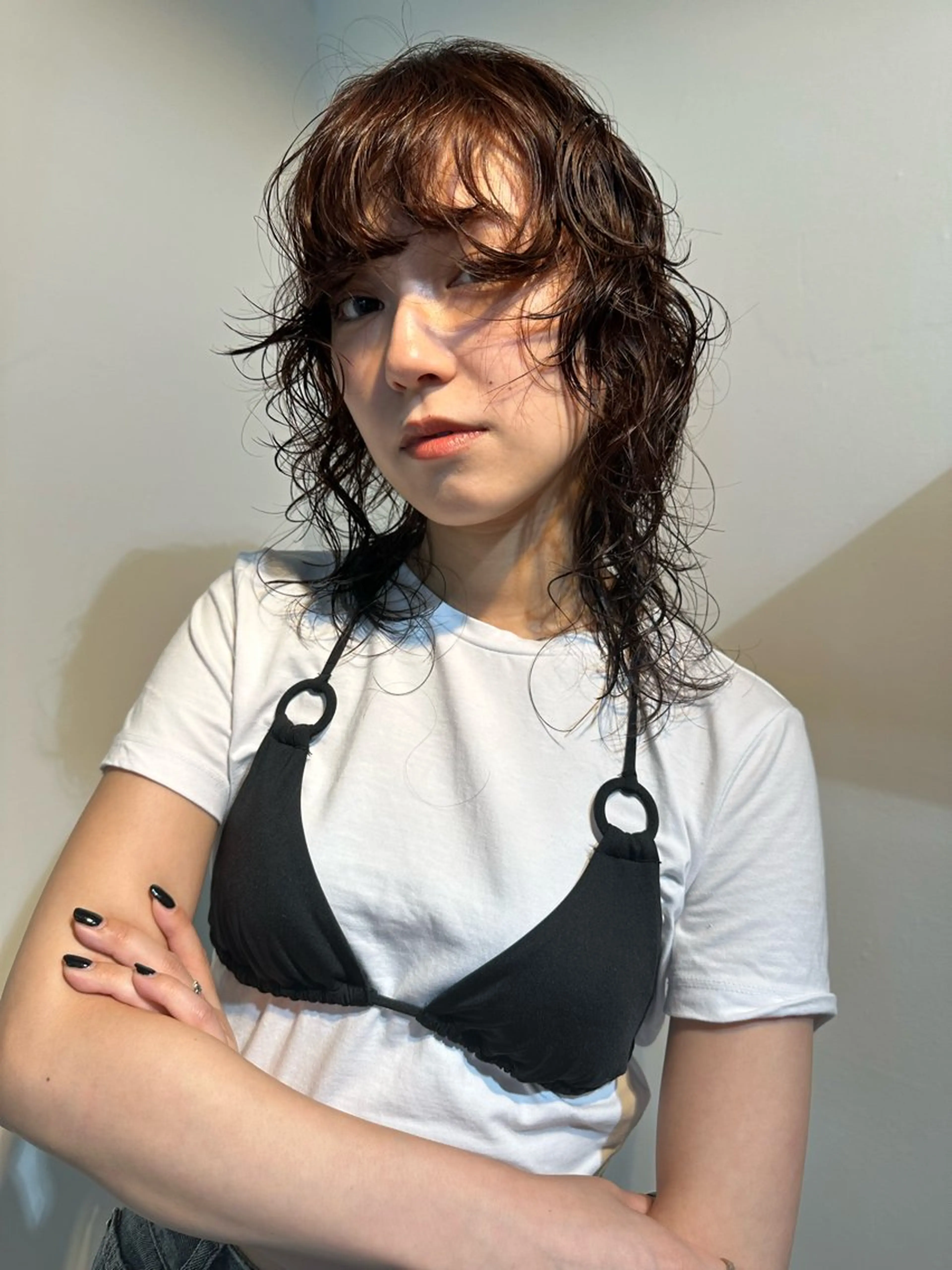 ミディアム パーマ カット ヘアカラー 🎀オイダイラ モモカ🎀のヘアスタイル