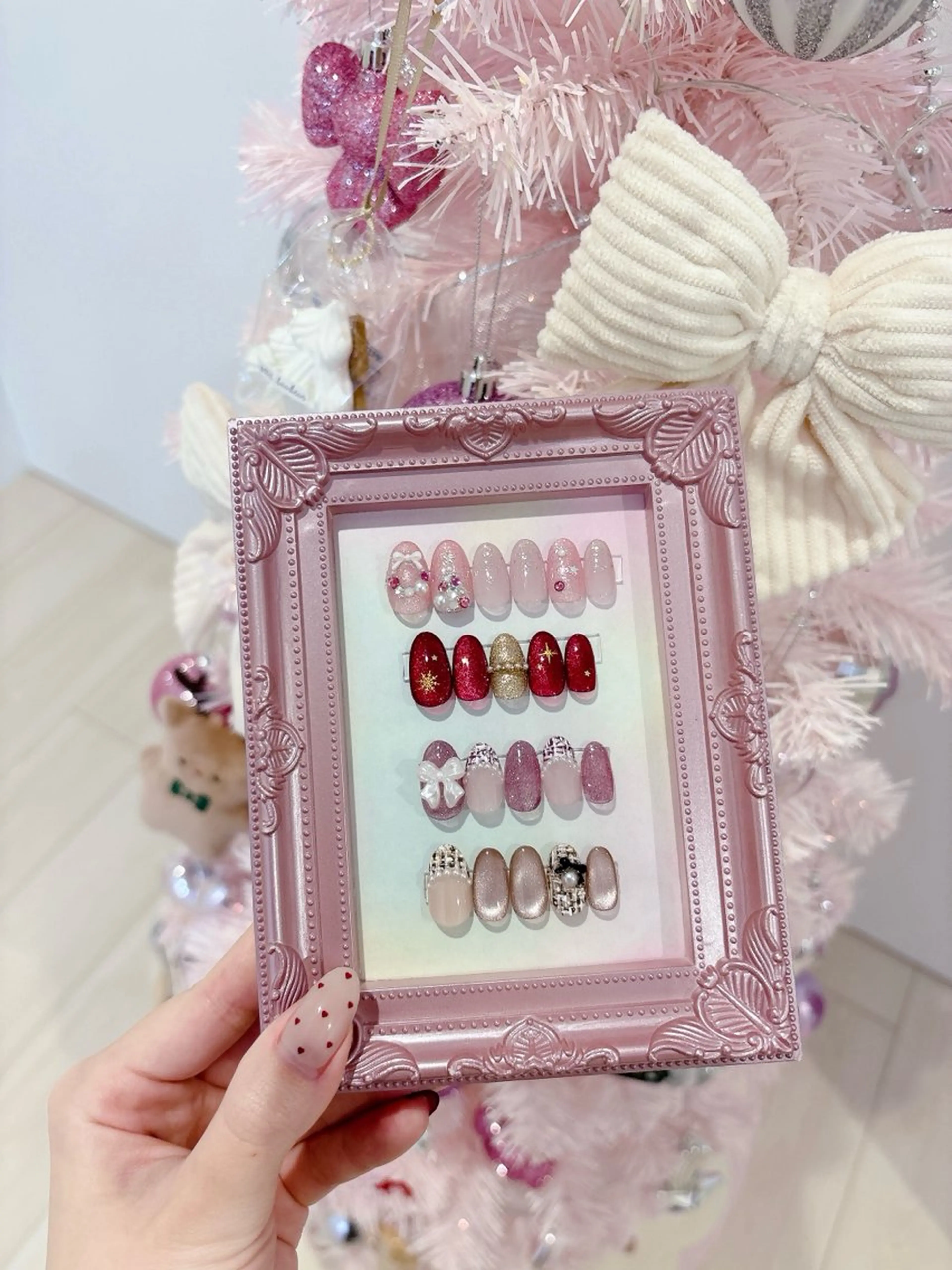 ネイル ツイードネイル 冬ネイル クリスマス FLARE NAIL フレアネイルのネイルデザイン