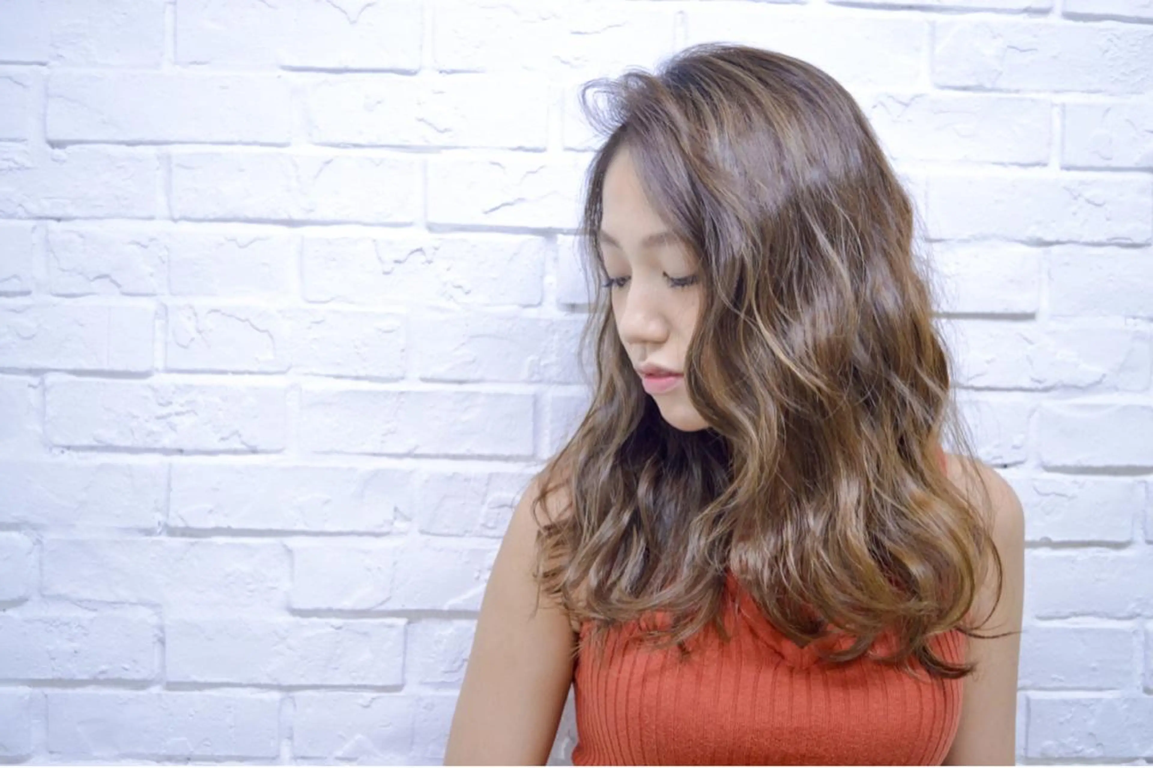 セミロング カラー アッシュ ベージュカラー ハイライトカラー ハイライト salonF 🔸hamaのマツエク・マツパデザイン