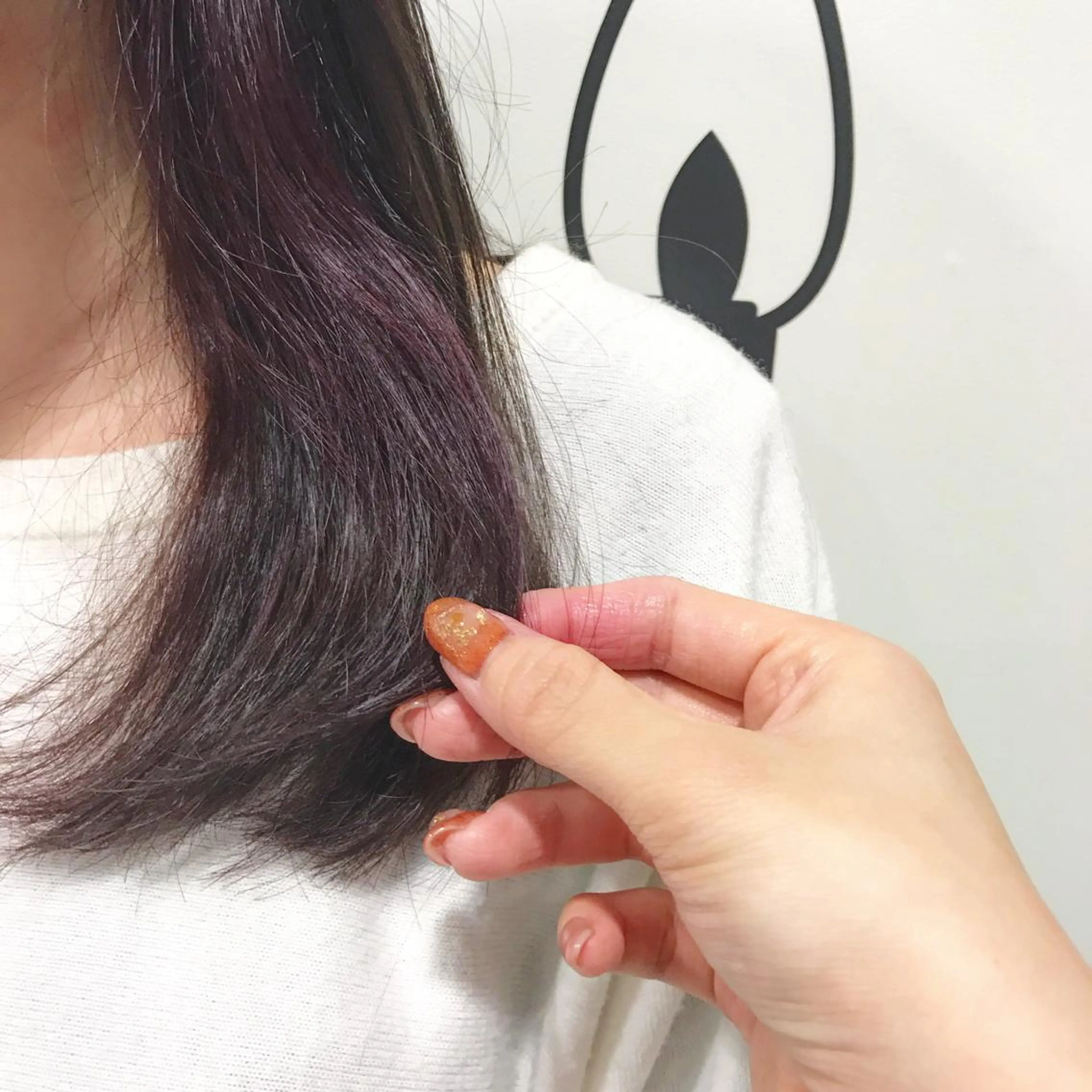 セミロング カラー ブラウンカラー インナーカラー ピンクカラー ピンクブラウン バイオレットカラー 青木 香怜のマツエク・マツパデザイン