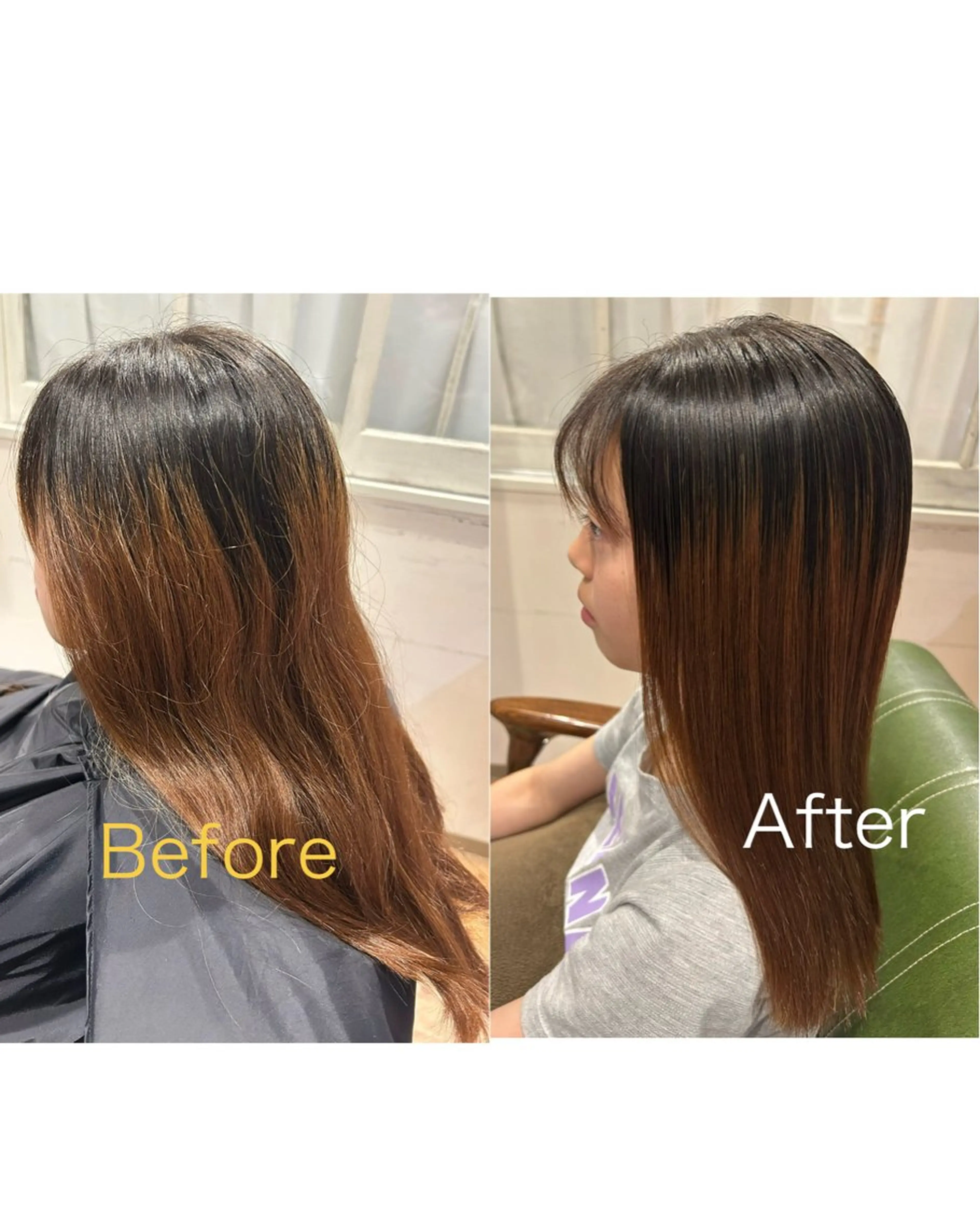 ロング 縮毛矯正 トリートメント 舟根 大夢のヘアスタイル