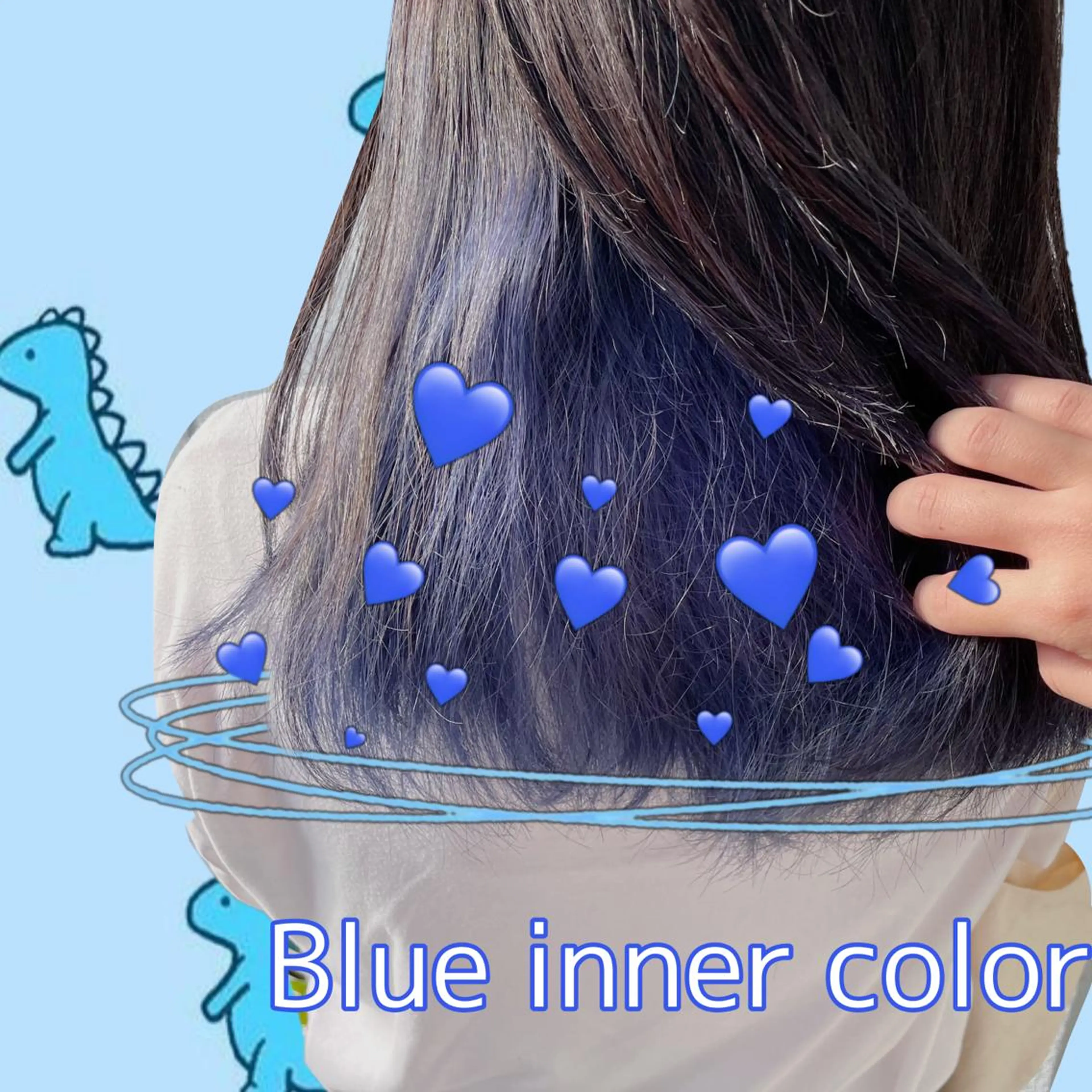 セミロング カラー ブルーカラー なつき/艶ピンク/ girly hairのヘアスタイル