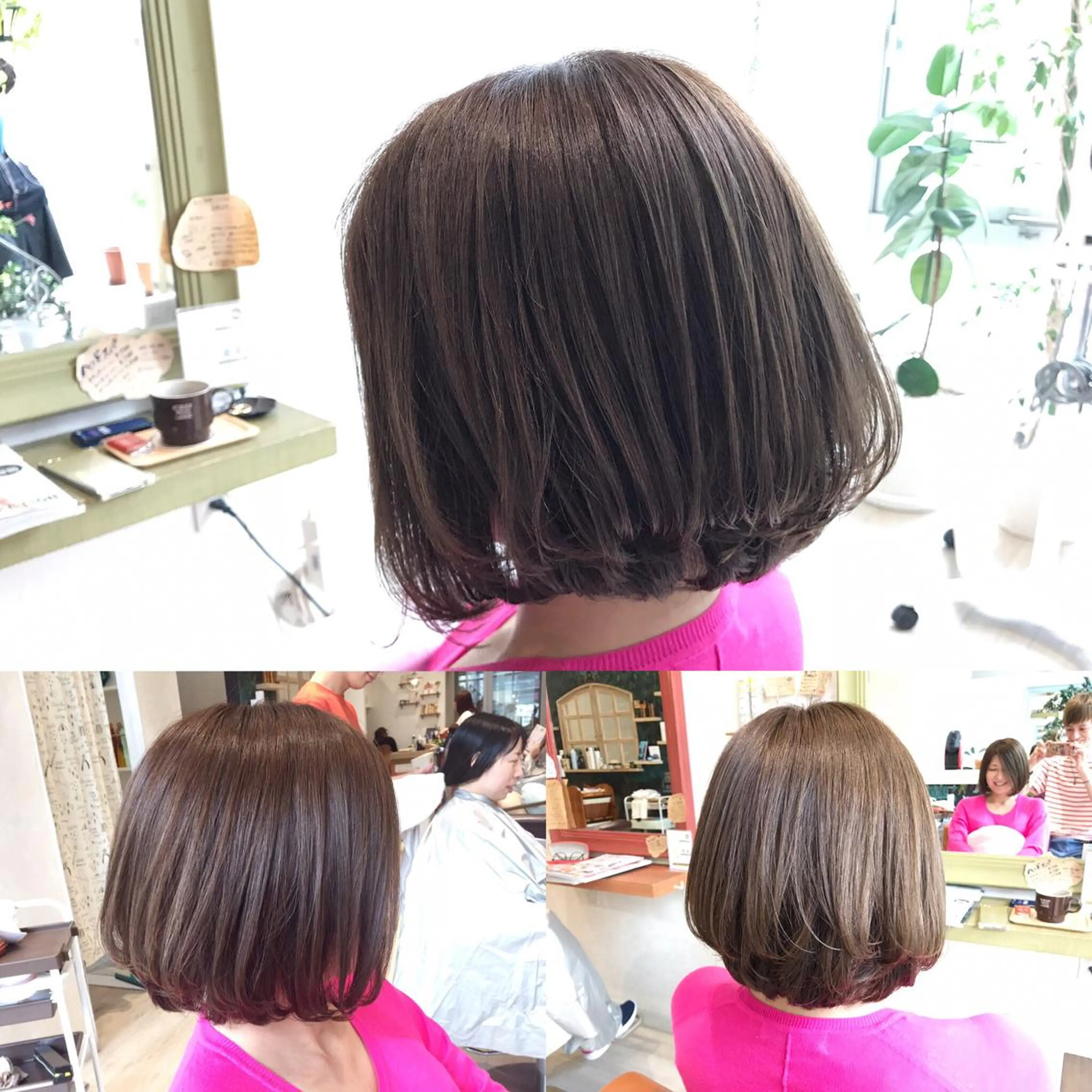 ショート カラー ボブレイヤー ボブ レイヤーカット メンズ指名多数!! SiLO 田島のヘアスタイル