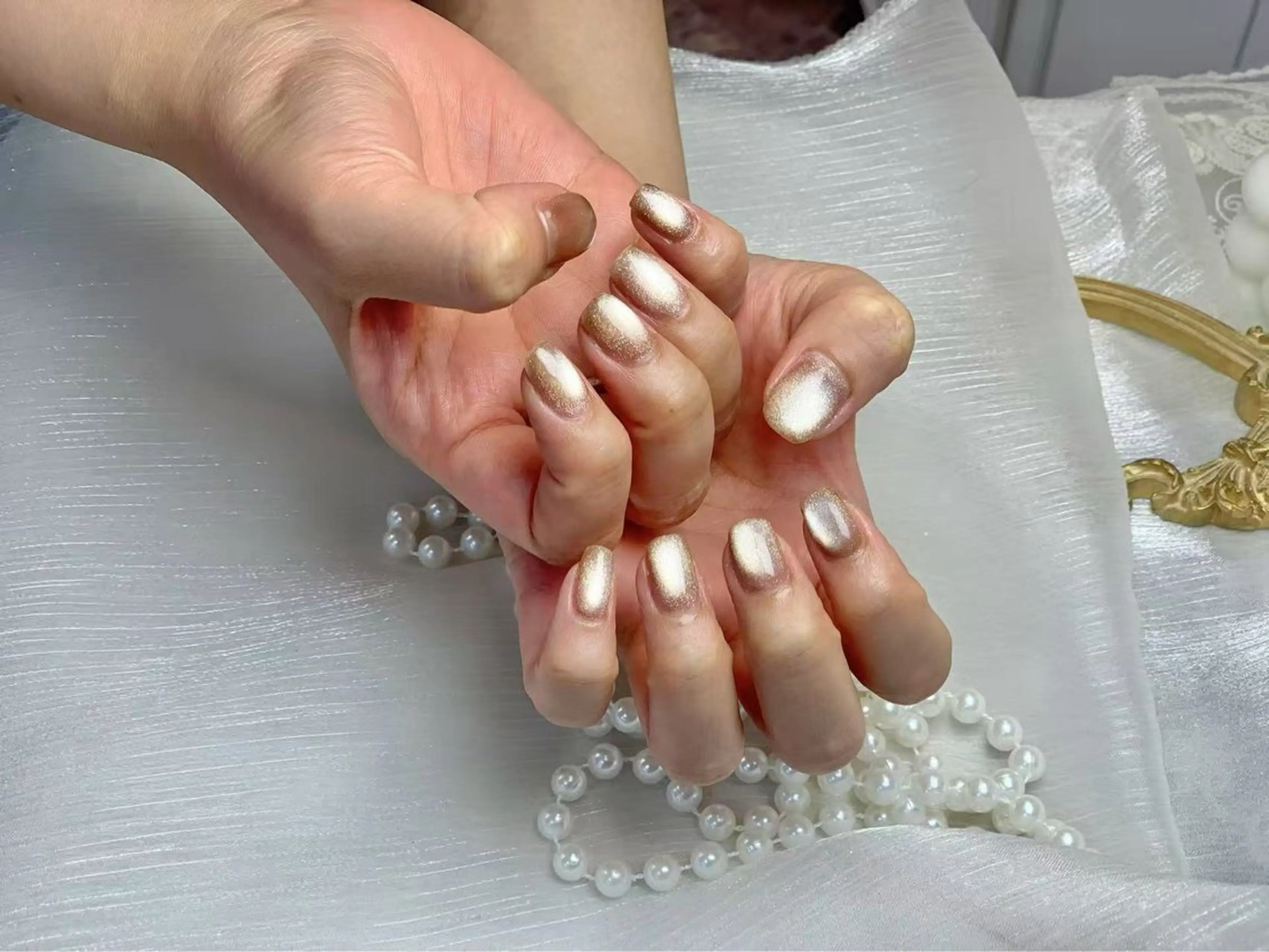 ネイル アートネイル フットネイル ジェルネイル ハート マグネットネイル babarla Nailのネイルデザイン