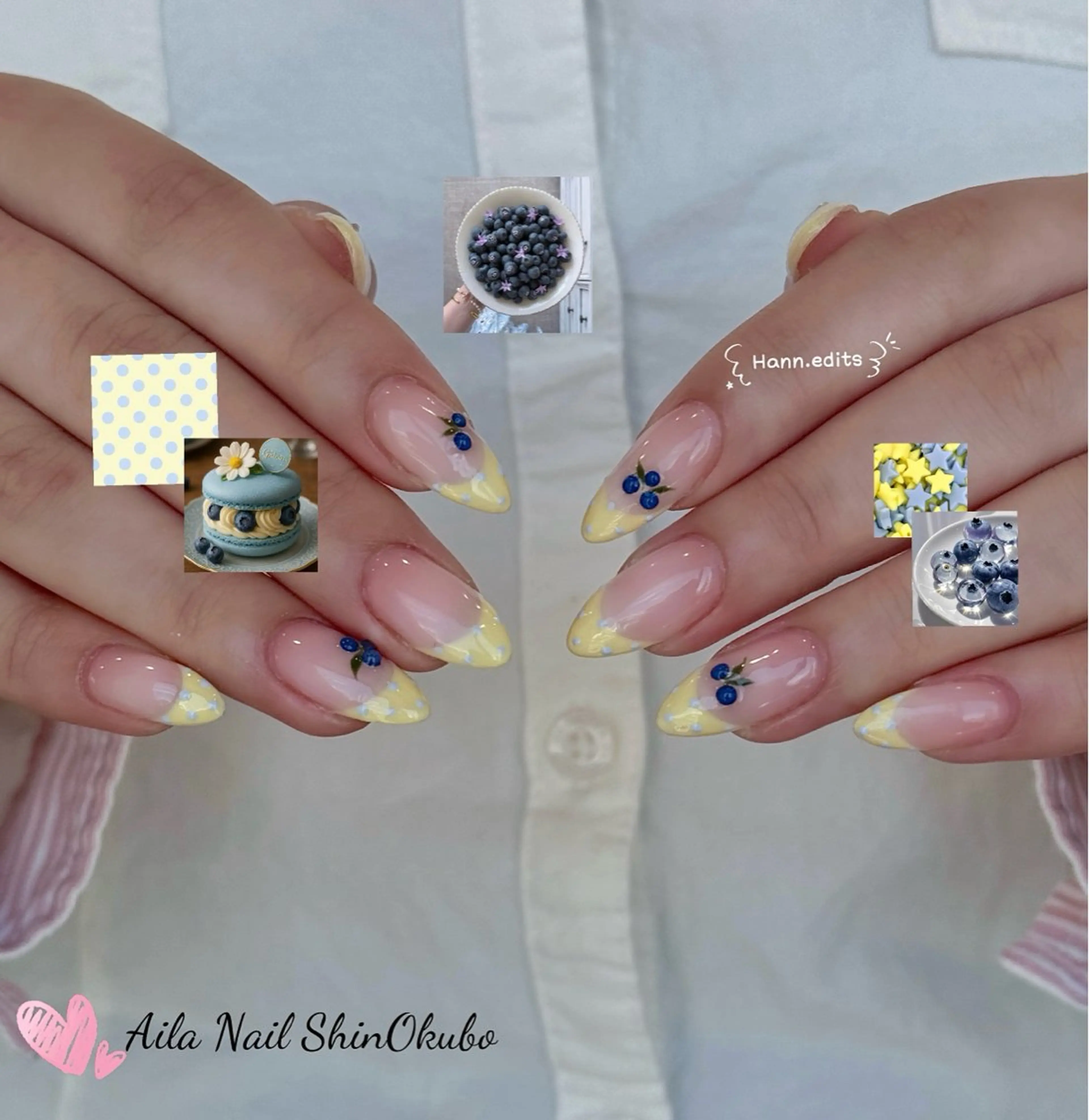 ミディアム 韓国風ヘア ハンドネイル Aila Nail HanChanのネイルデザイン