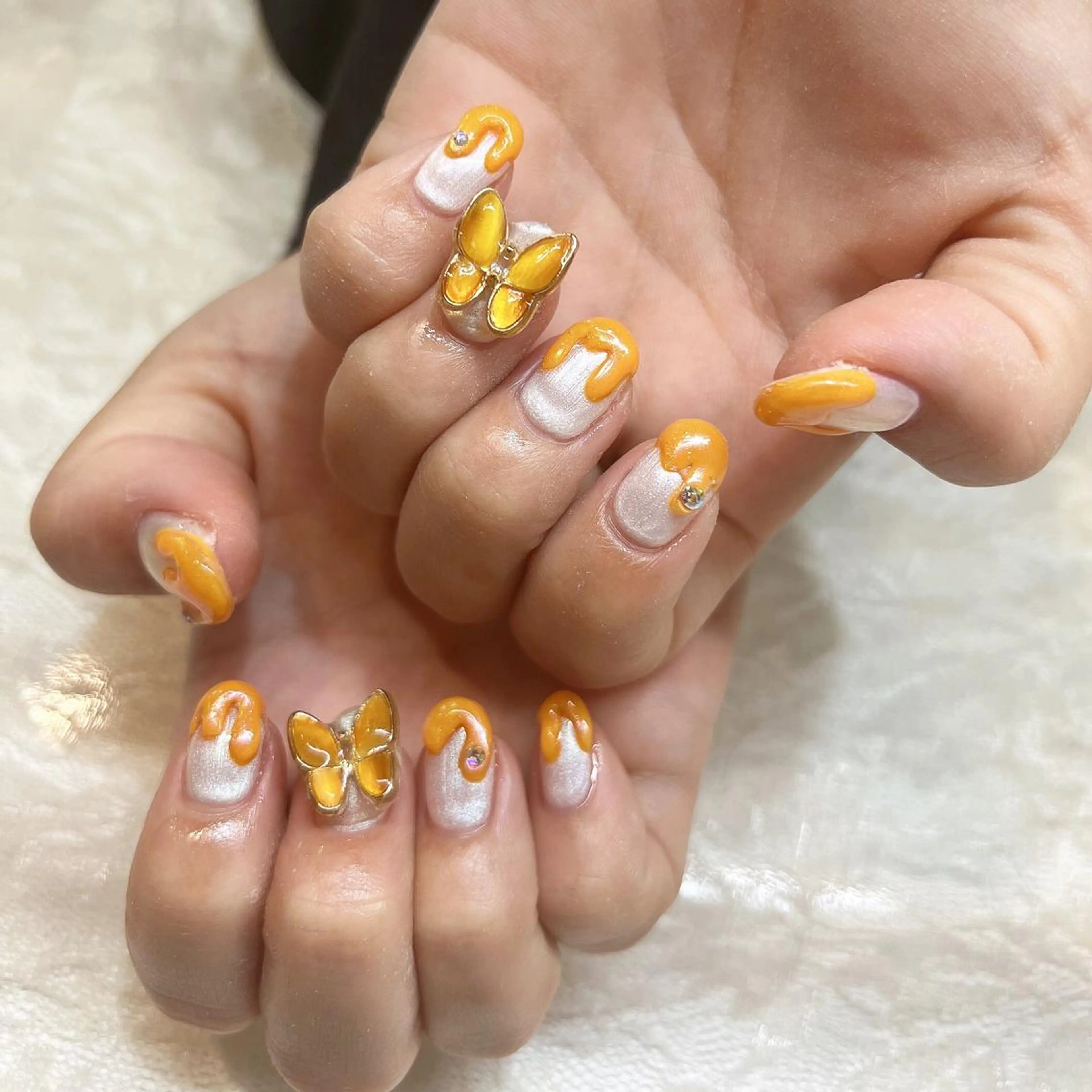 ネイル オレンジ nailist yuiのネイルデザイン