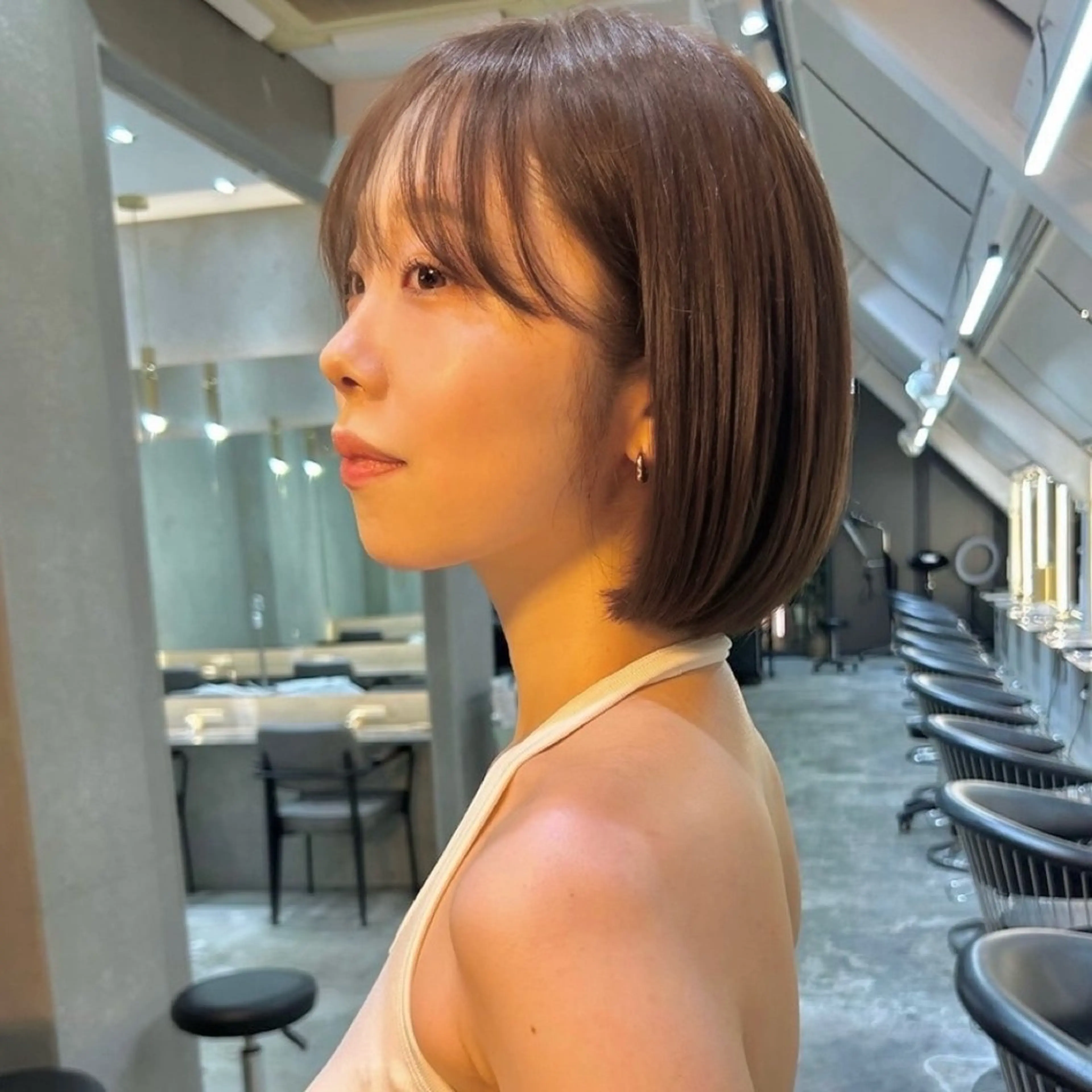 ショート カラー ベージュカラー ボブ カット ヘアカラー トリートメント ボブ/縮毛矯正/ レイヤー/塚田のヘアスタイル