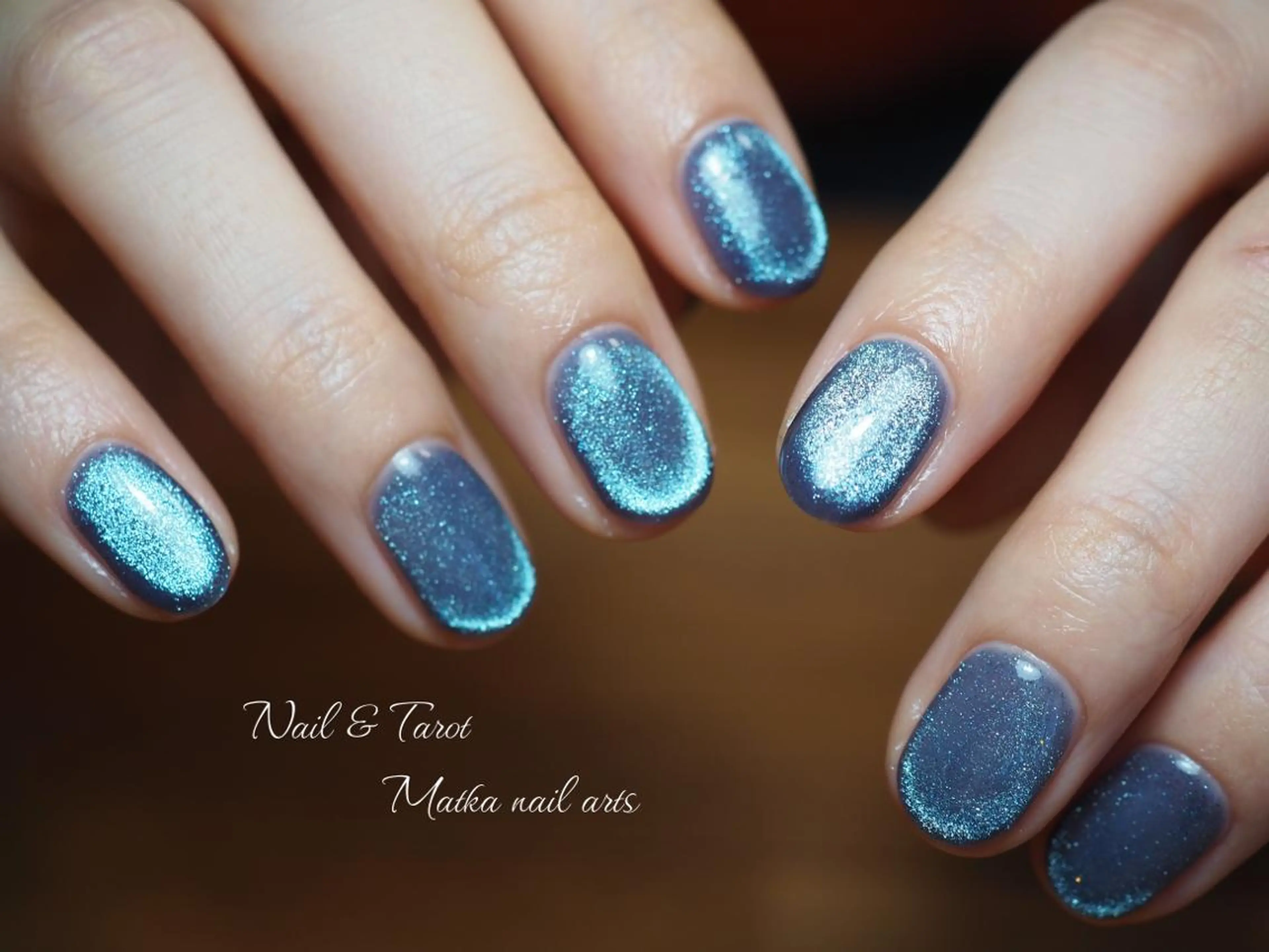 ネイル ブルー マグネットネイル ショートネイル ネイルとタロット/ ユウのその他イメージ