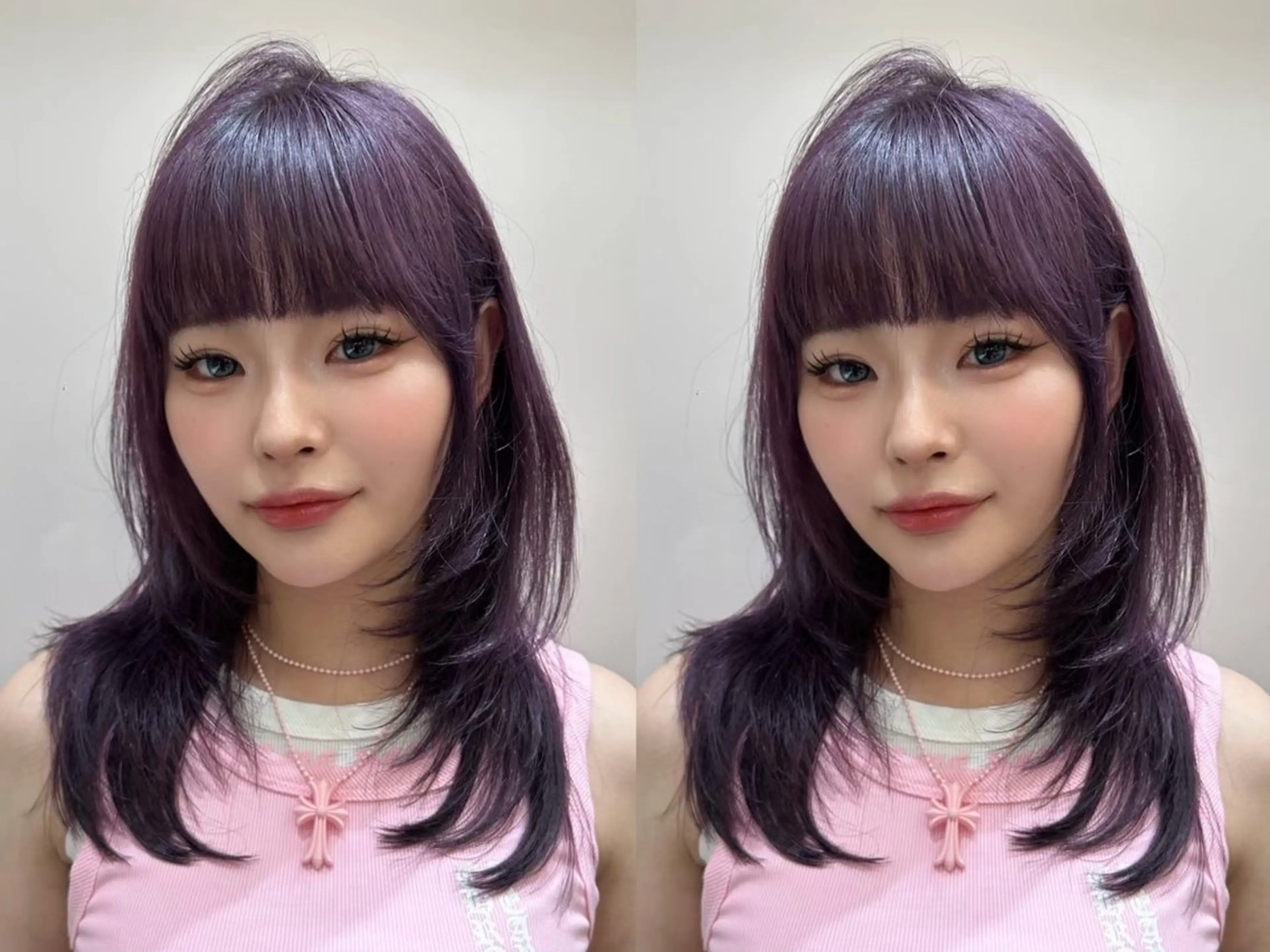 ミディアム yui🎀透明感 ベージュカラー／博多のヘアスタイル