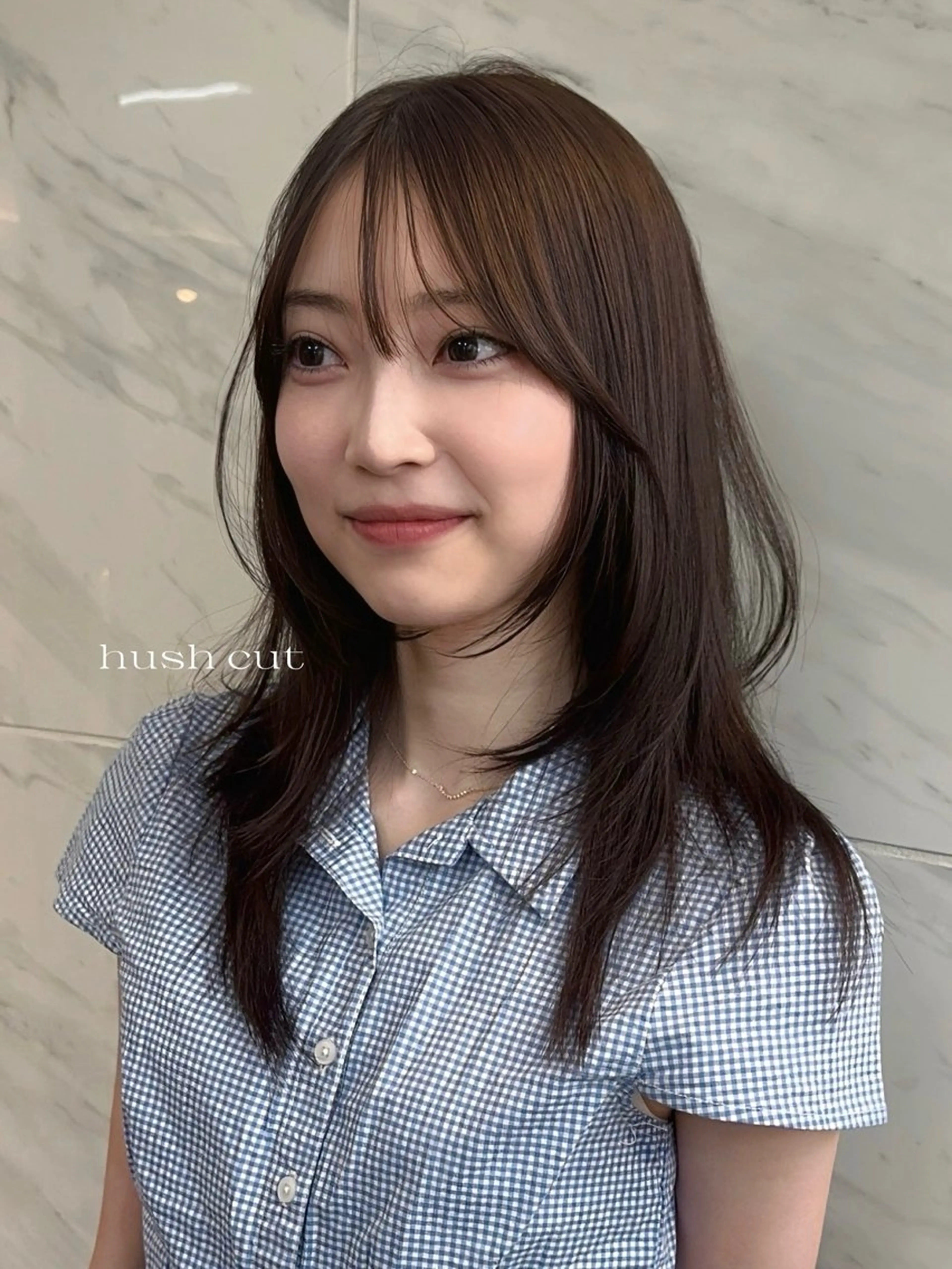 セミロング カラー ハッシュカット レイヤーカット Pocket仙台 💚モエリのヘアスタイル