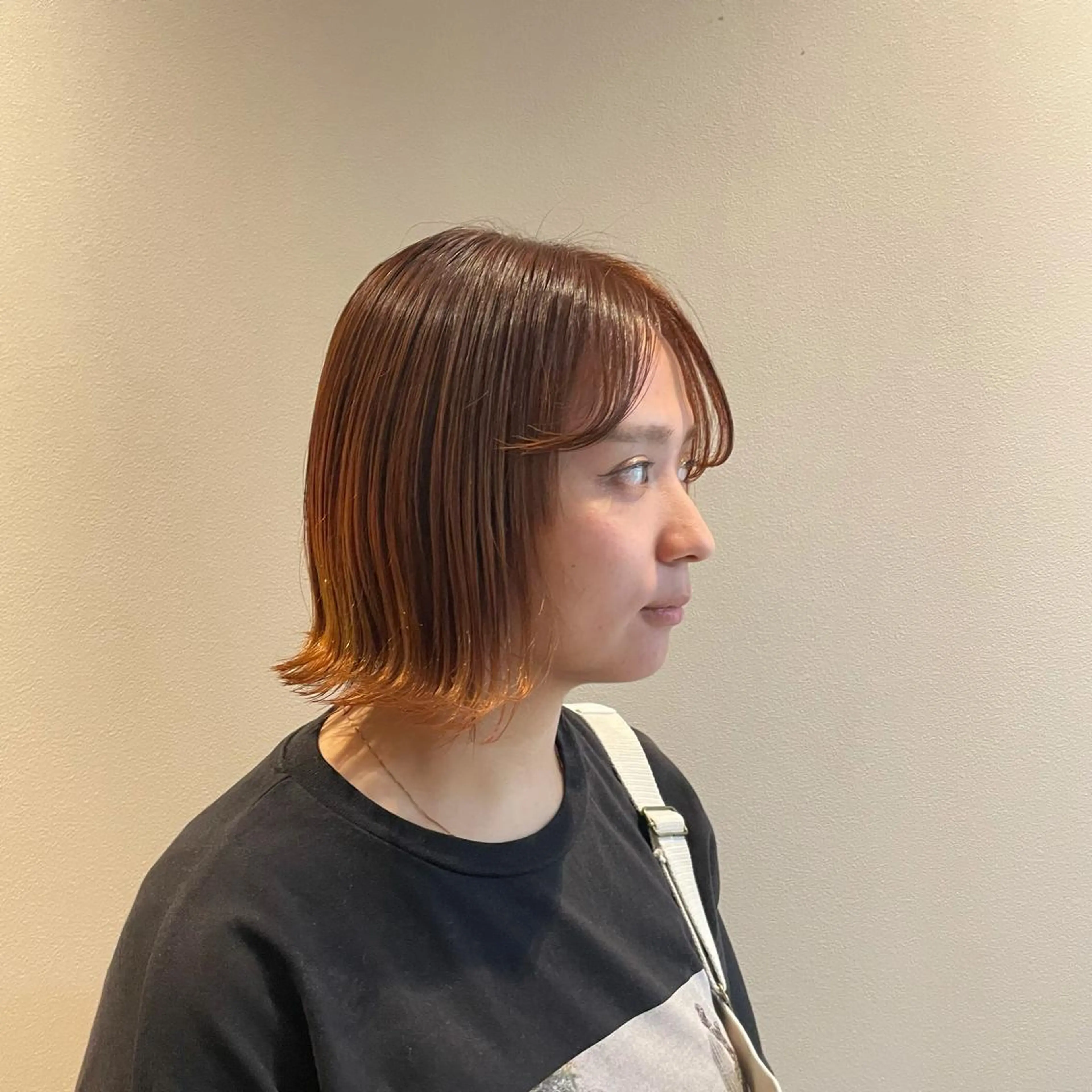 ミディアム カラー グラデーションカラー オレンジ ミルクティーベージュ /三村克彦のヘアスタイル