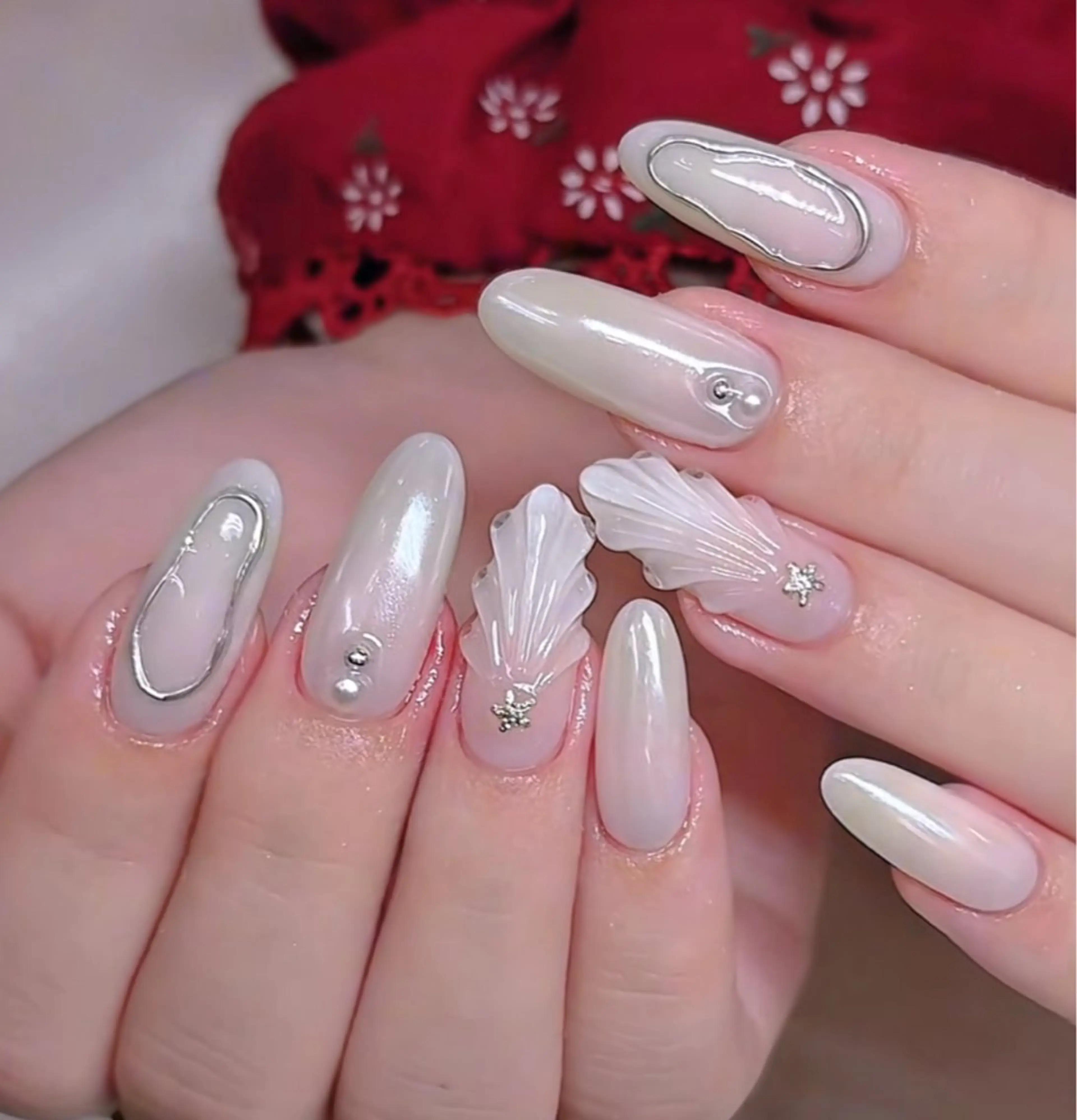 ネイル チークネイル フレンチネイル グラデーション 韓国ネイル マグネットネイル Hana Nailのネイルデザイン