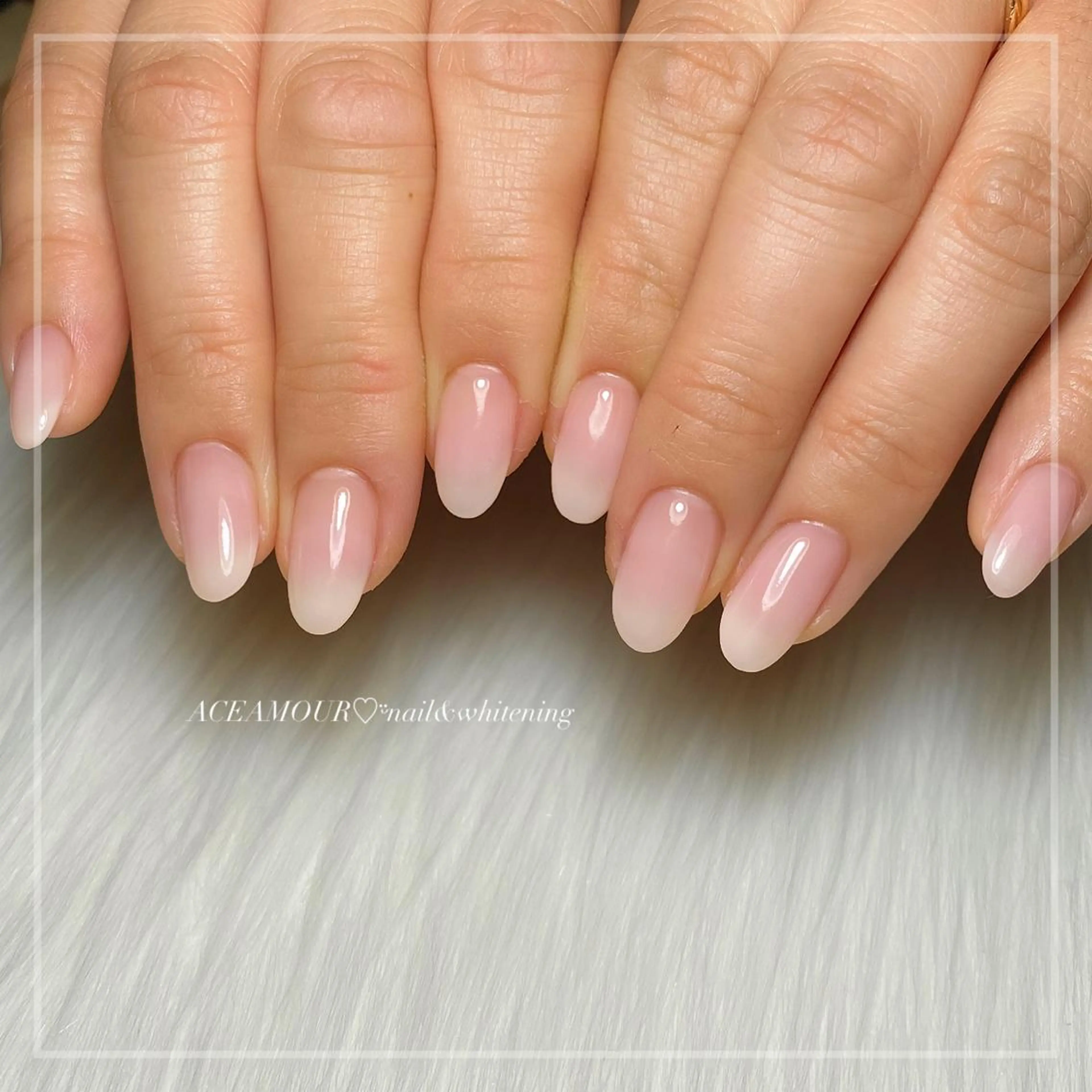 ネイル ピンク ネイル/耳つぼ /新ホワイトニングのネイルデザイン