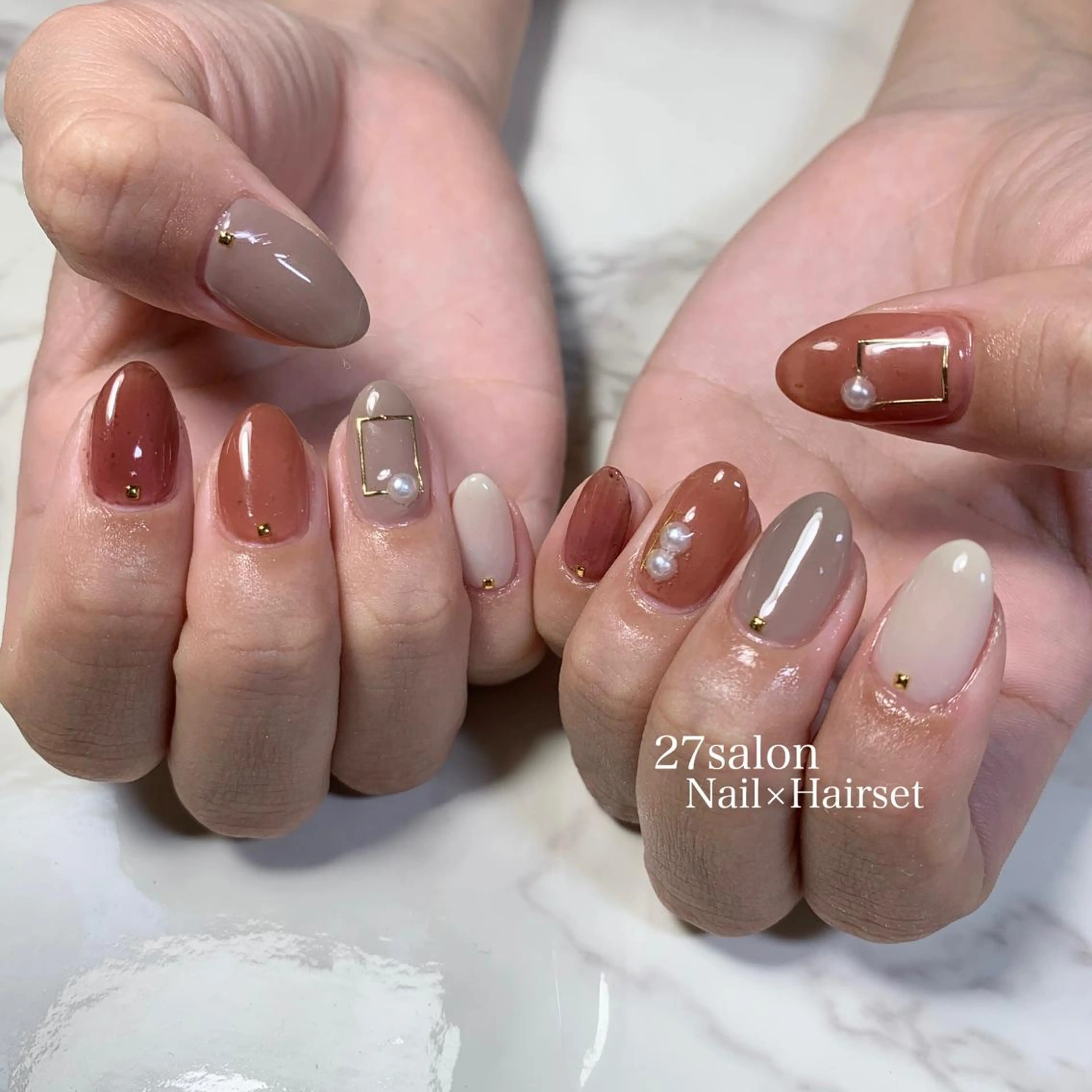 ネイル ニュアンスネイル 春ネイル 27salon yuinaのネイルデザイン