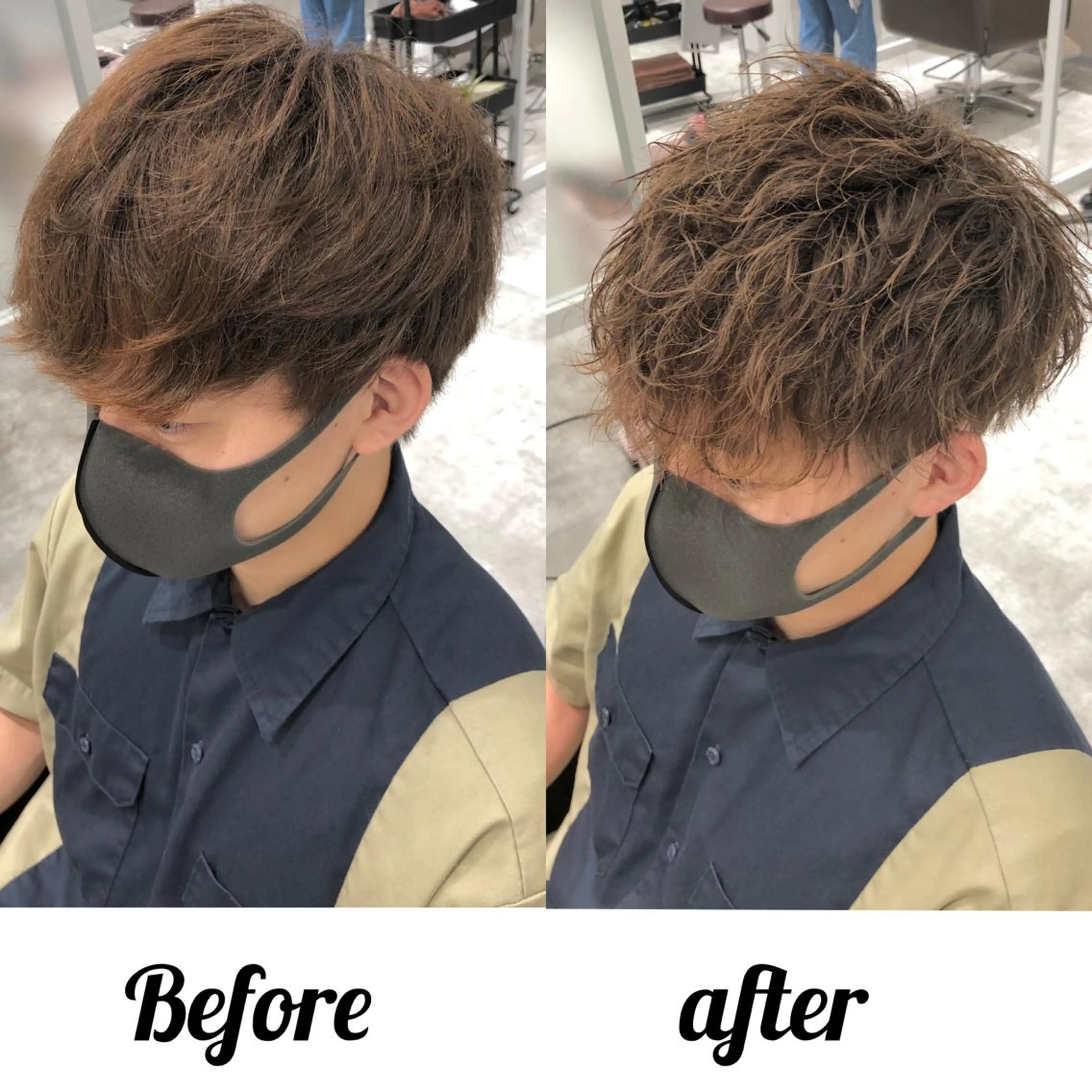 ショート カラー メンズ 関西センターパート メンズモデル募集のヘアスタイル