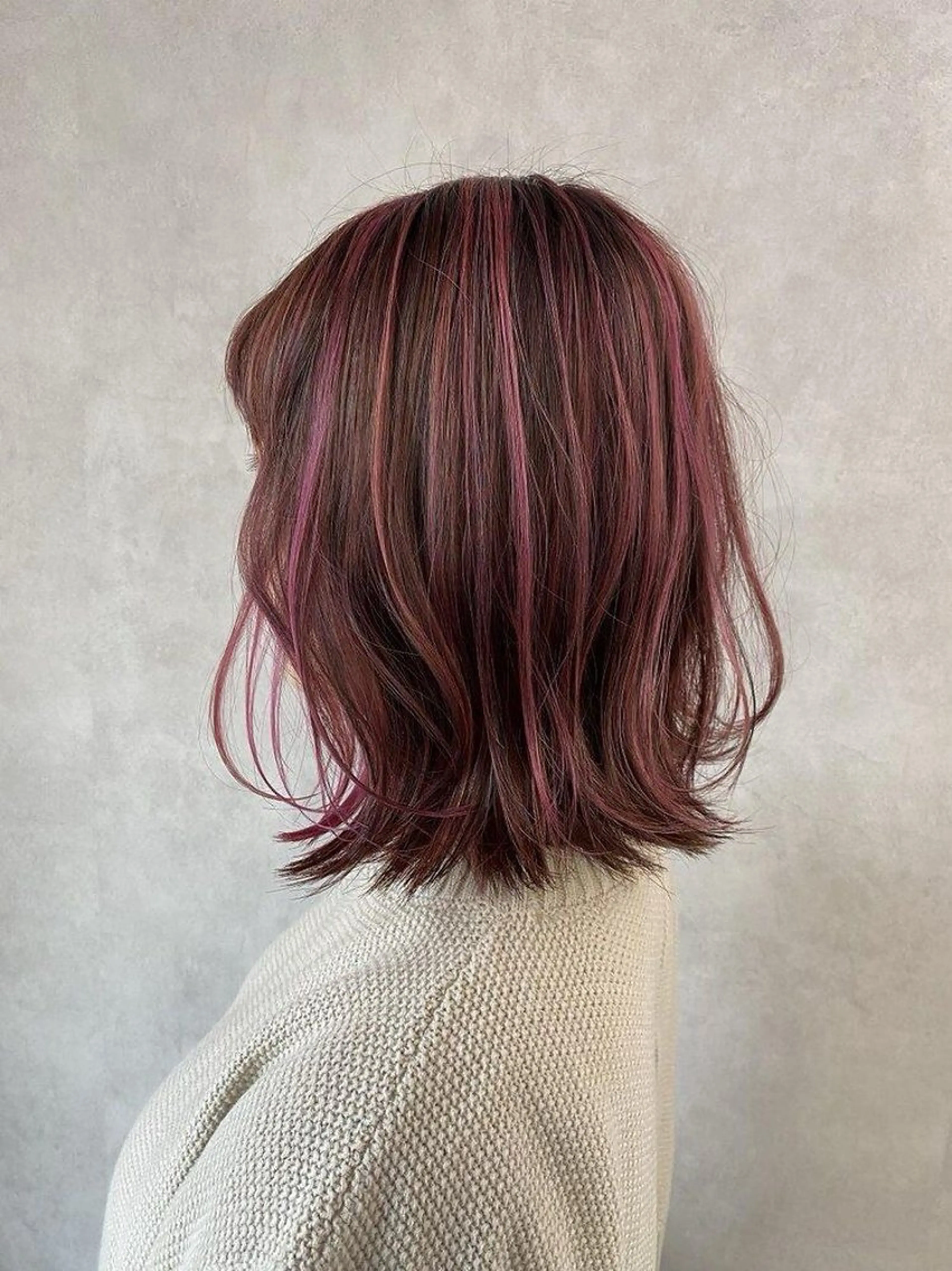 ミディアム カラー ヘアカラー ゆるふわパーマ🌸/ ハイトーン/あゆみのヘアスタイル