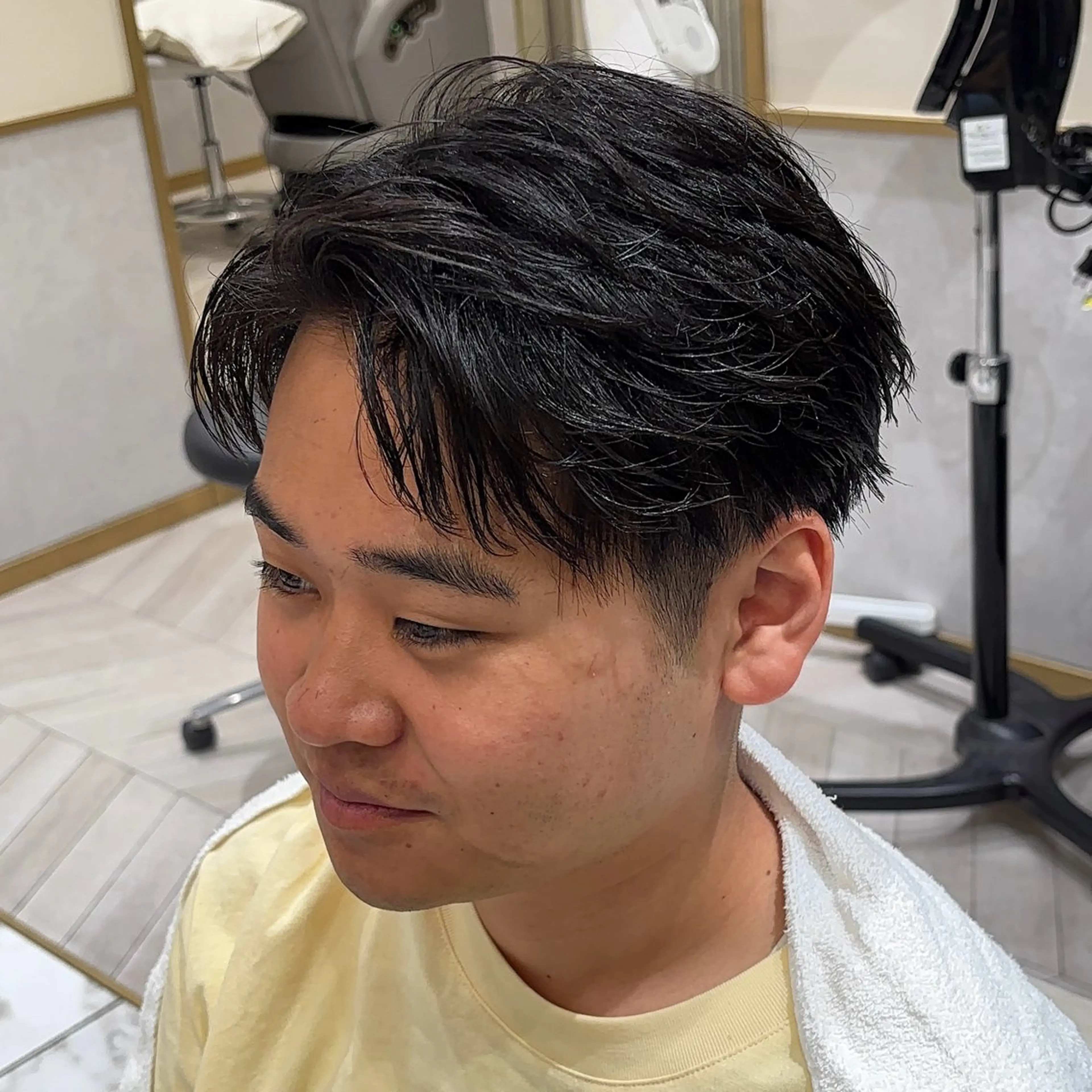 メンズ アップバング 刈り上げ カット 縮毛矯正/メンズ パーマ/岩名新大のヘアスタイル