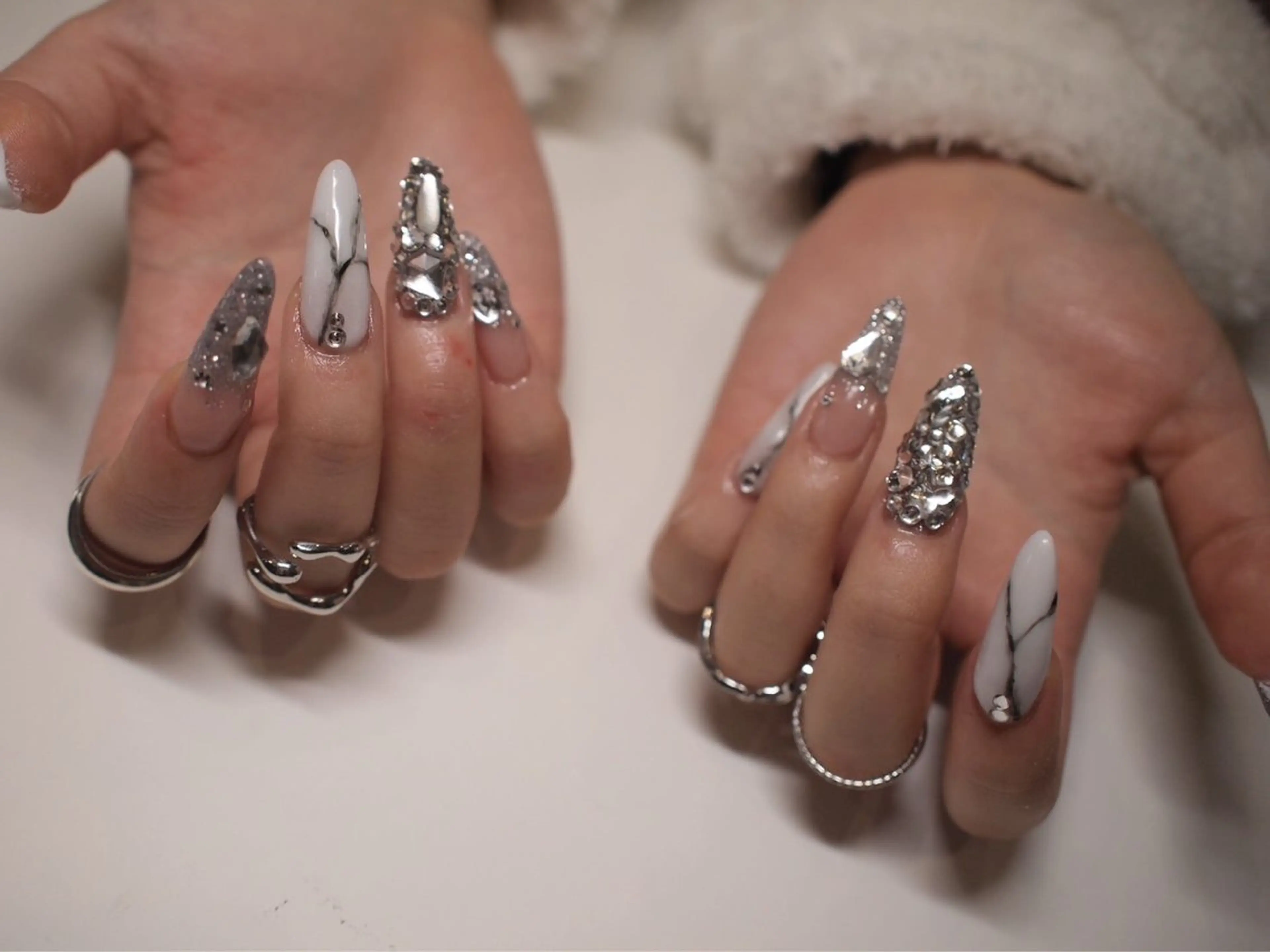 ネイル 大理石ネイル(マーブル) スカルプネイル 【ＯＲＧＡＮ】 nailのネイルデザイン