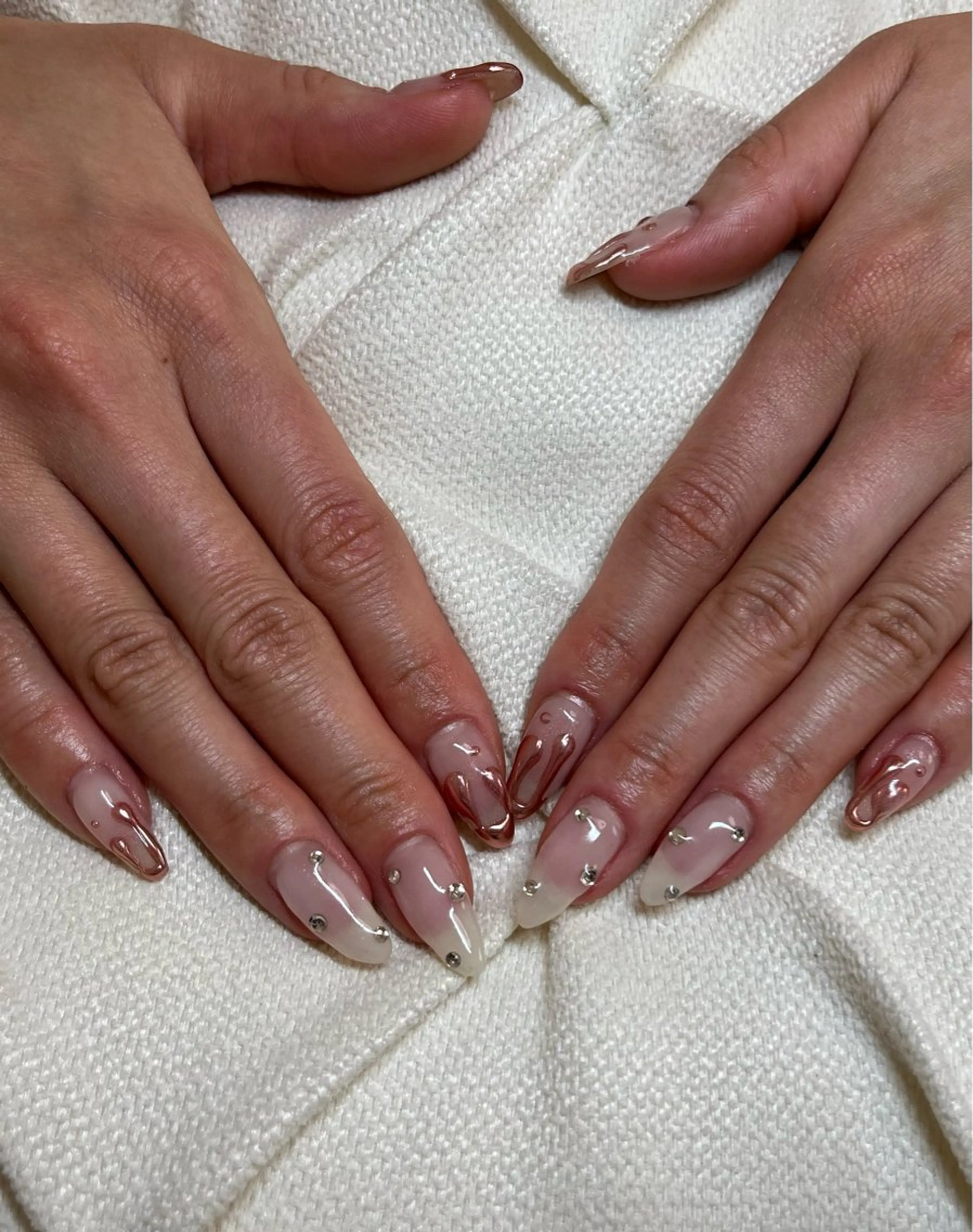 ネイル フラッシュネイル グラデーション ラメ(グリッター) マグネットネイル ツイードネイル ハンドネイル nail.salon .Reversalのネイルデザイン