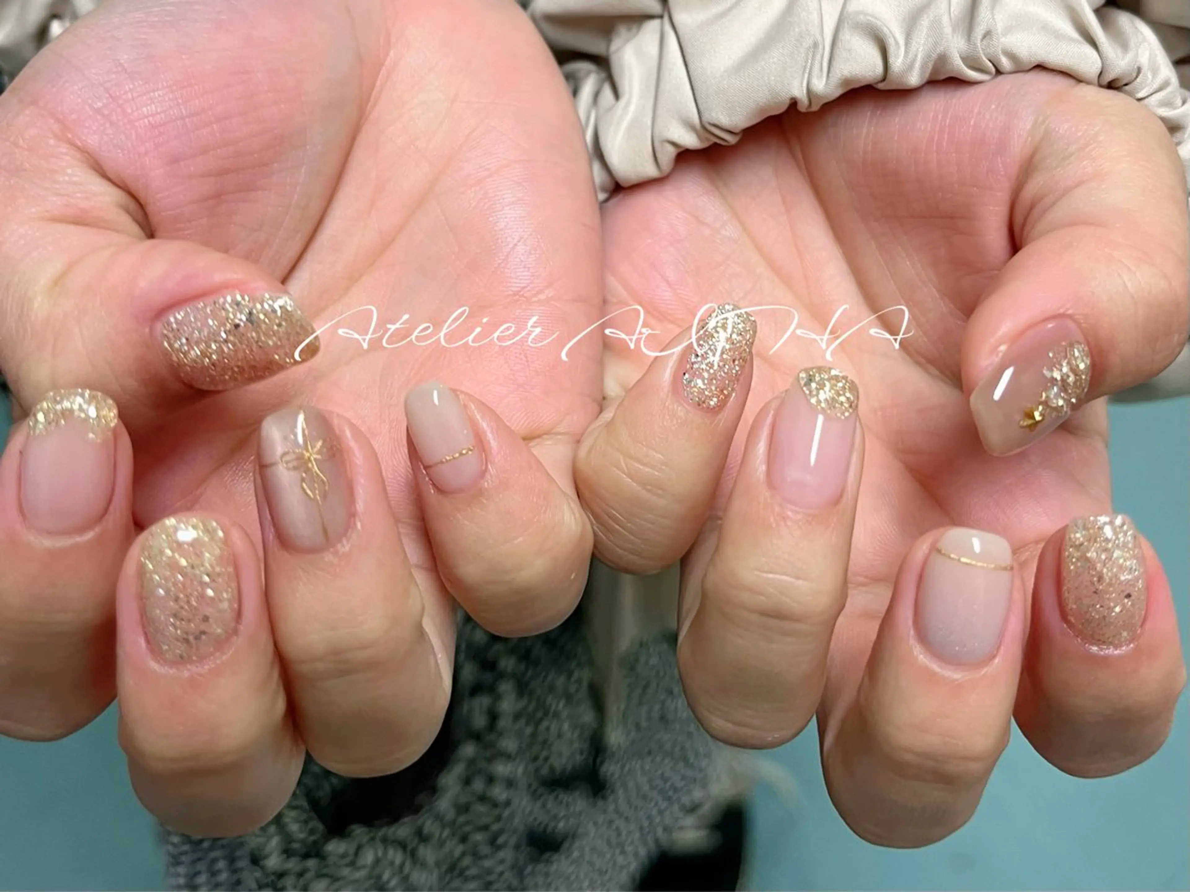 ミディアム ハンドネイル アトリエAIHA★ フィルイン推奨サロンのネイルデザイン
