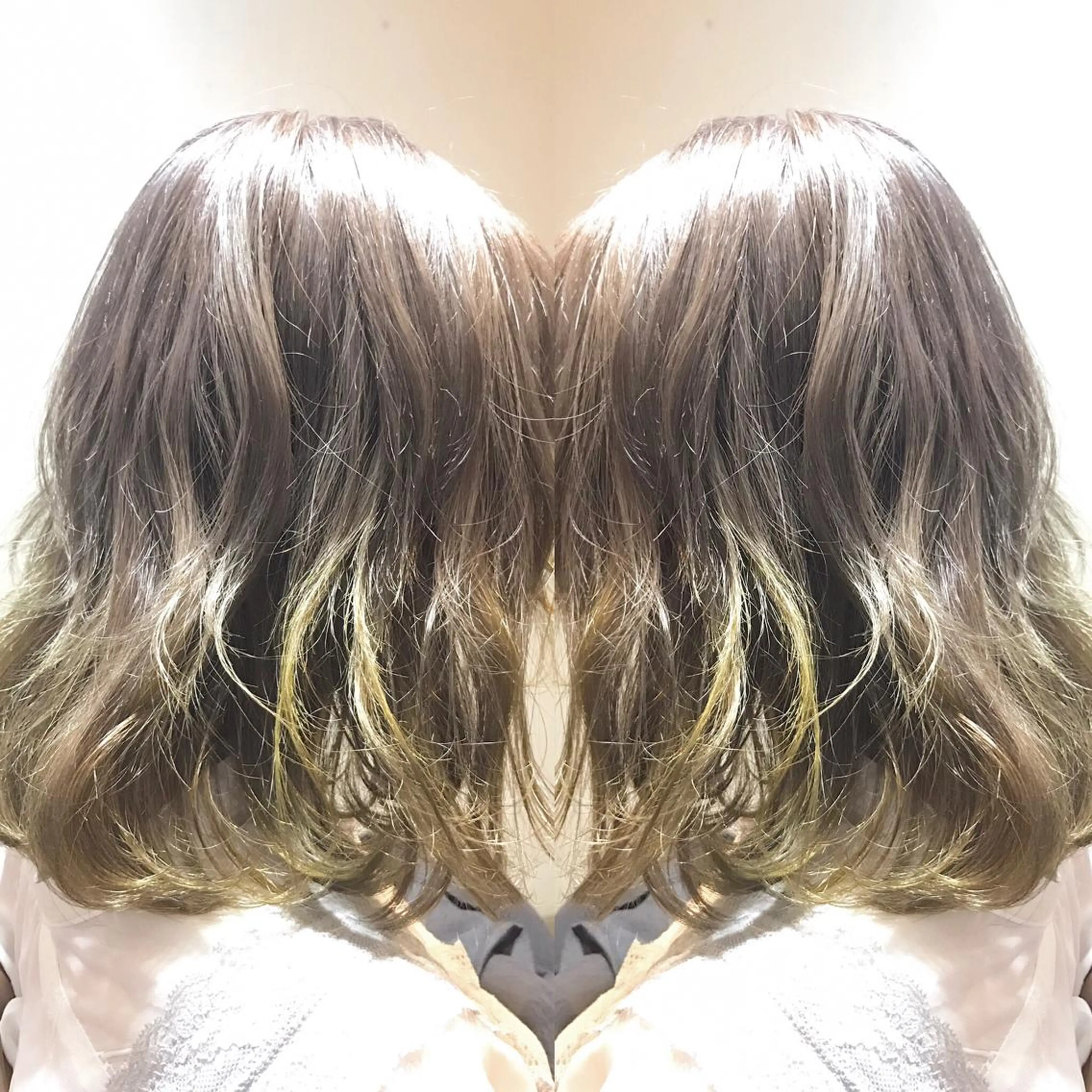 ミディアム カラー パーマ ヘアアレンジ メンズ キッズ ネイル マツエク・マツパ メンズハイライト ハイライトカラー イエローカラー ハイライト 黄色 サロンドミルク 原宿のヘアスタイル