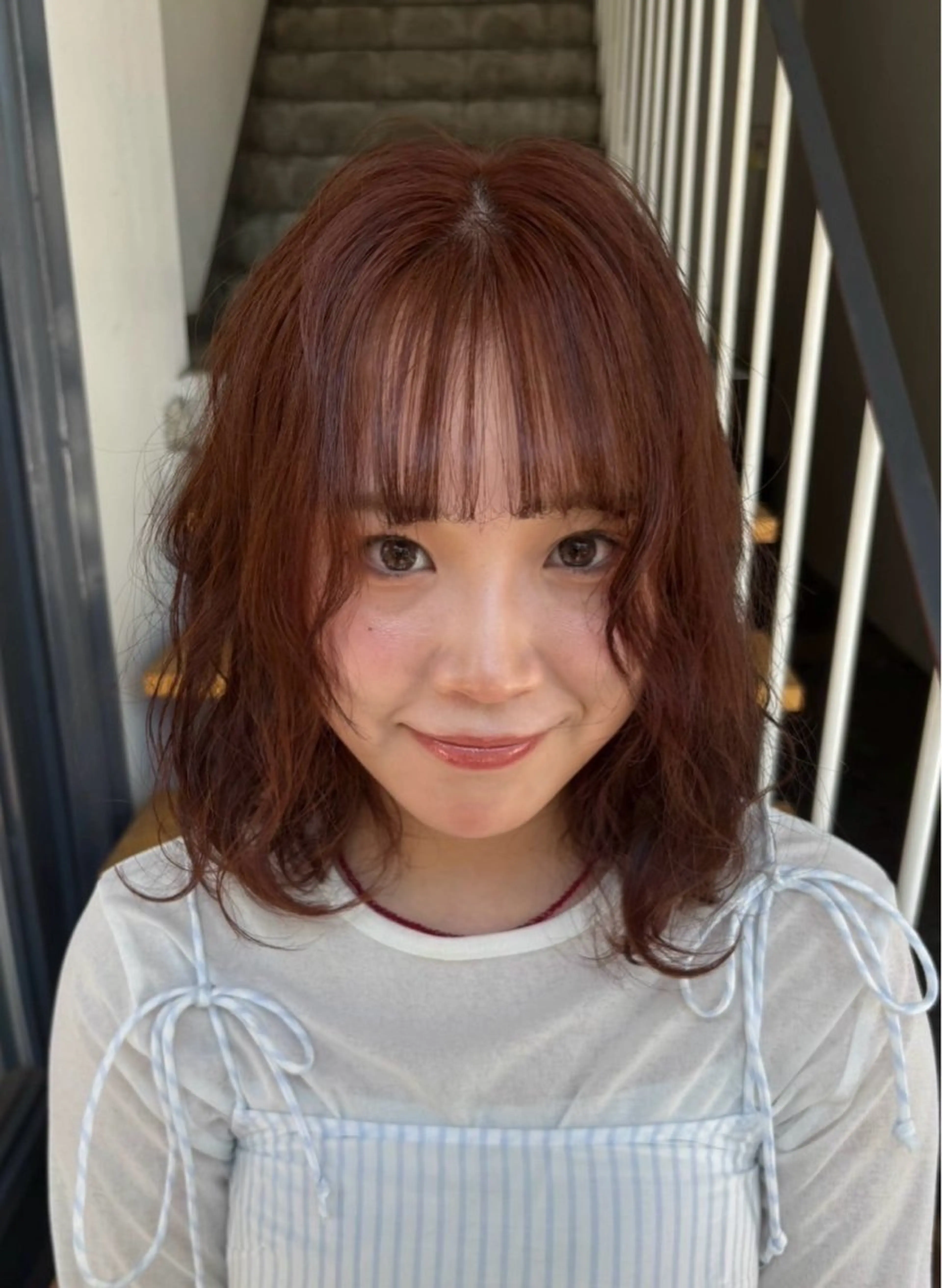 ミディアム ヘアカラー Haircraft 長岡琉菜のヘアスタイル
