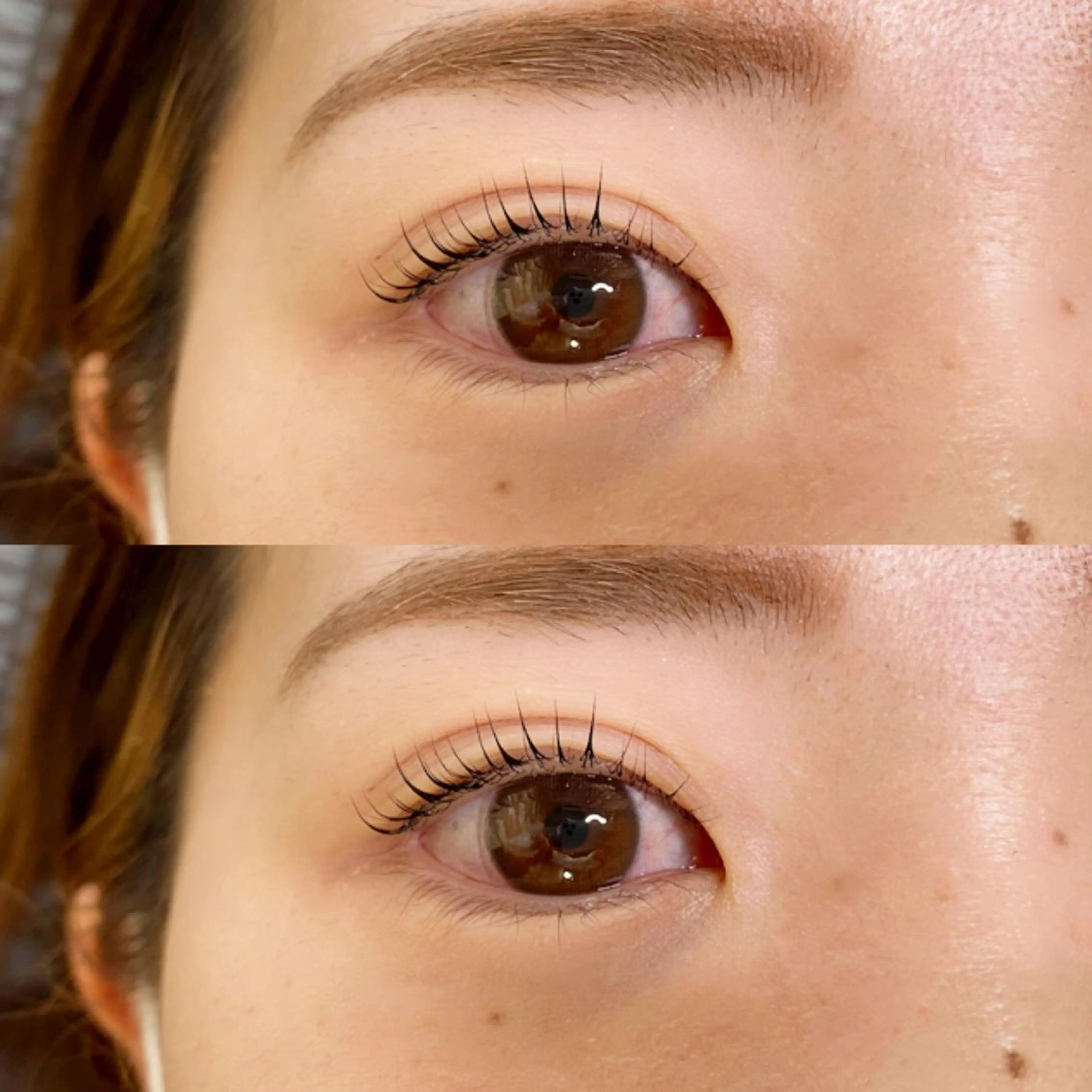 次世代パーマ、パリジェンヌラッシュリフト上下の写真