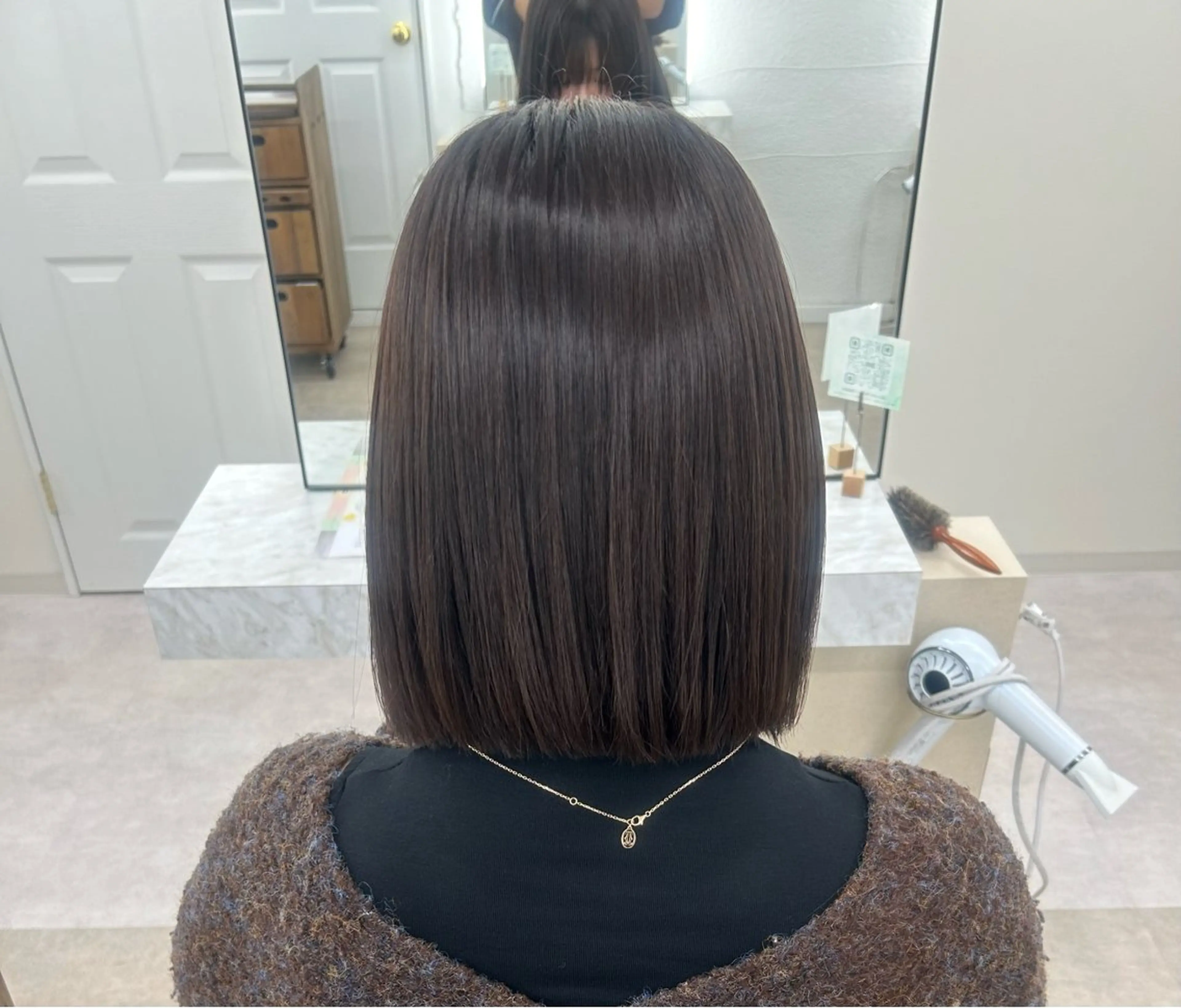 ミディアム カラー グレージュ ヘアカラー 玉川 京のヘアスタイル