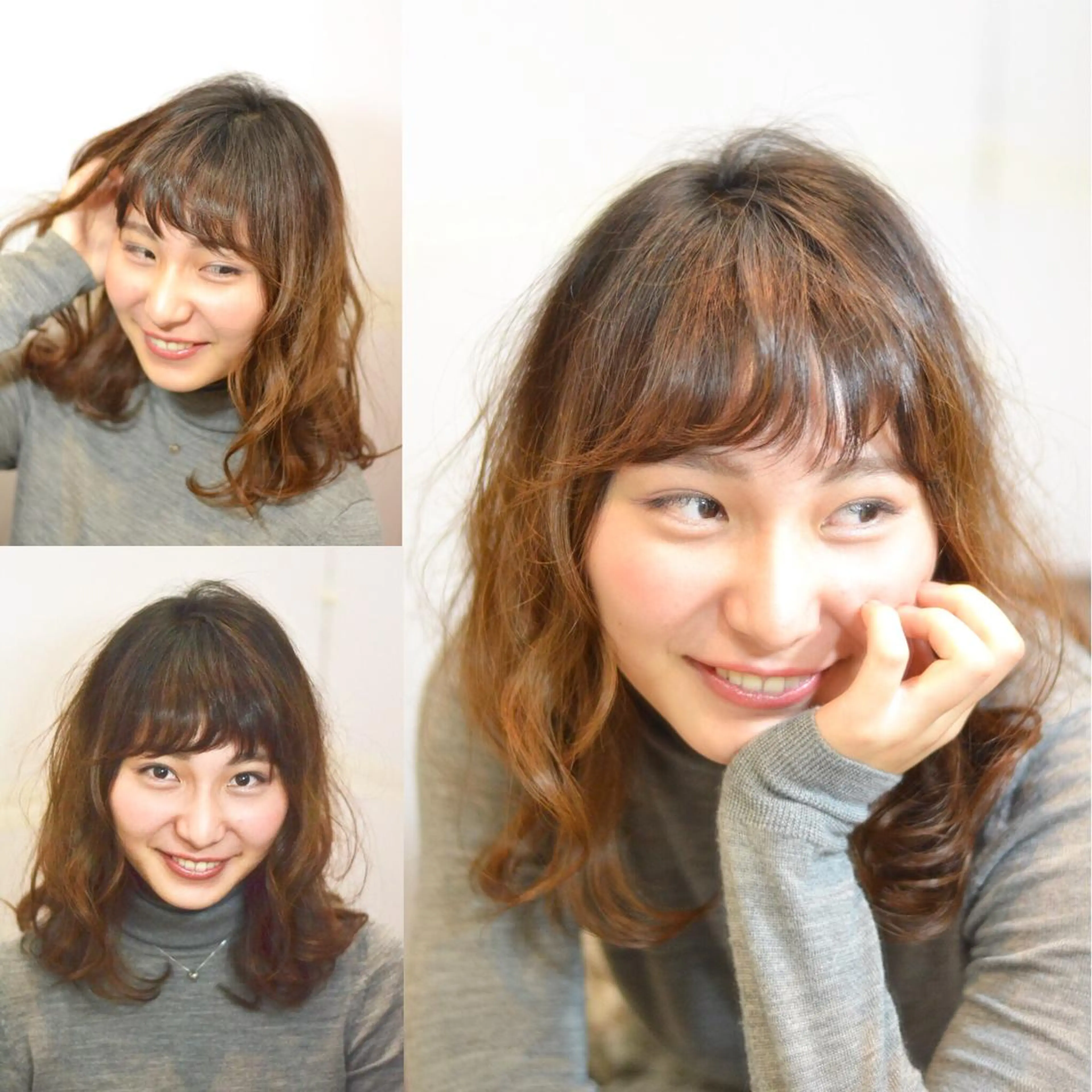 セミロング カラー パーマ 大木 拓瑞のヘアスタイル