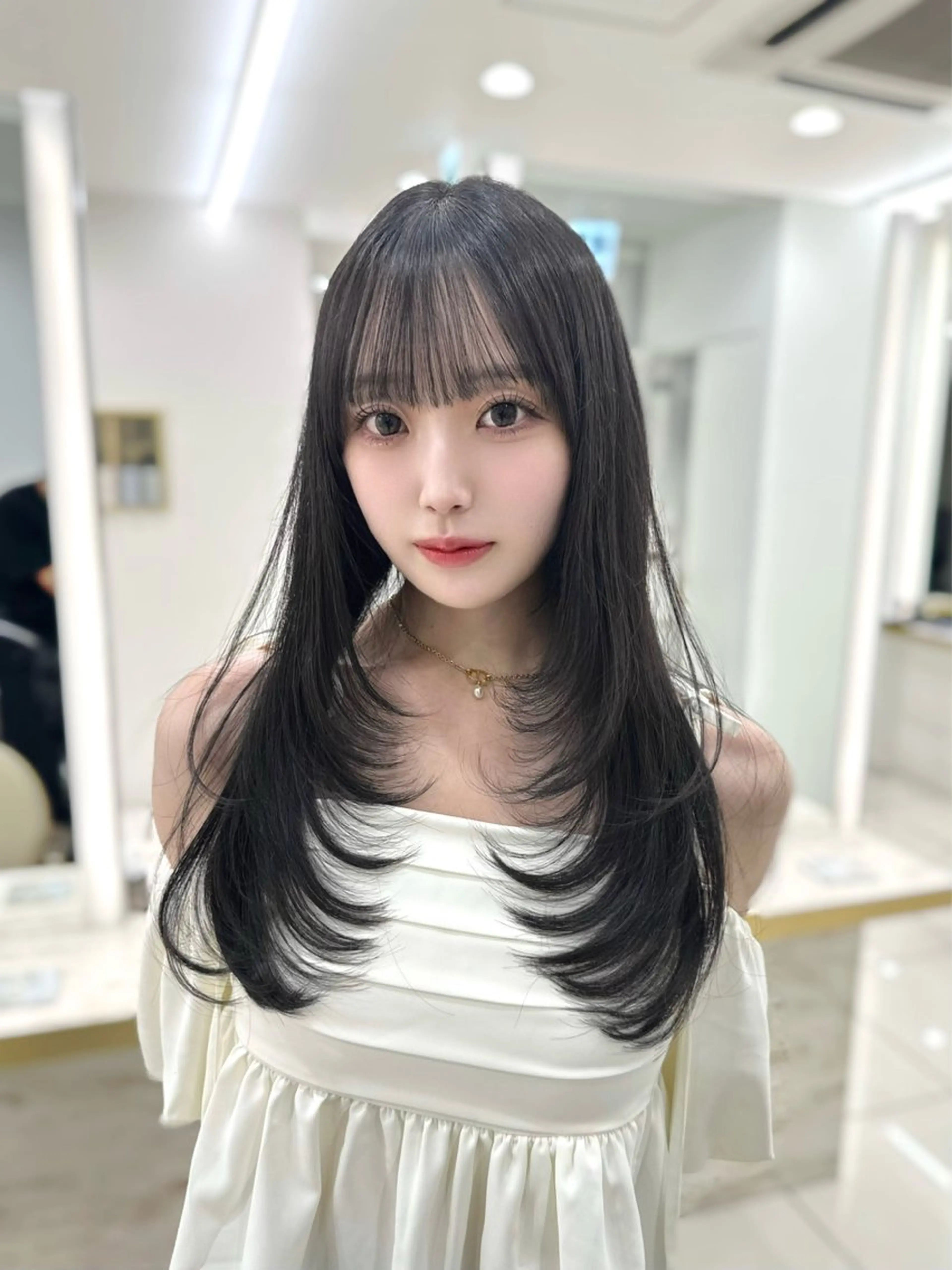 ロング カラー 透明感カラー 似合わせカット カット ヘアカラー 似合わせ/レイヤー /顔まわり/池田歩樹のヘアスタイル