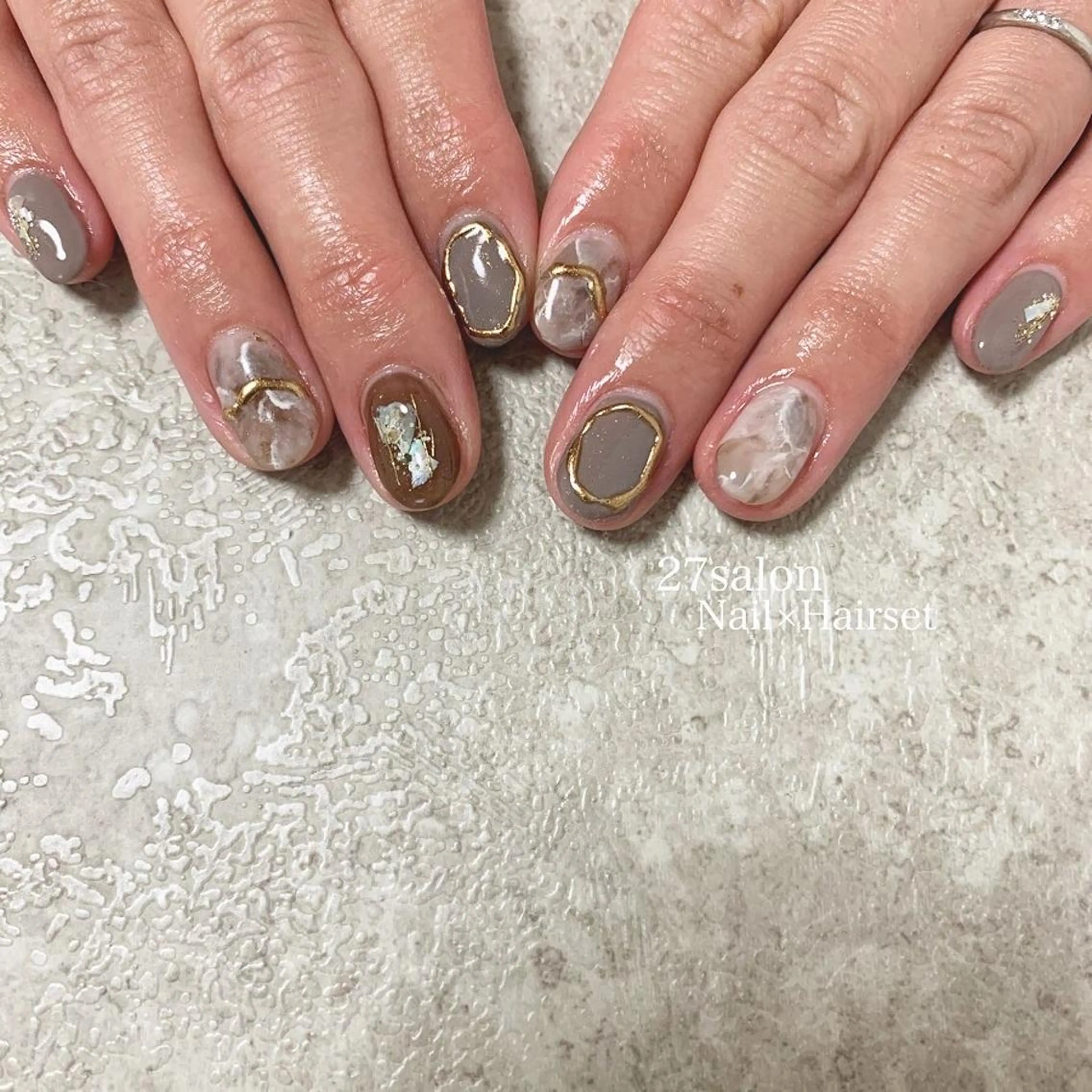 ネイル アートネイル ニュアンスネイル ハンドネイル 27salon yuinaのネイルデザイン