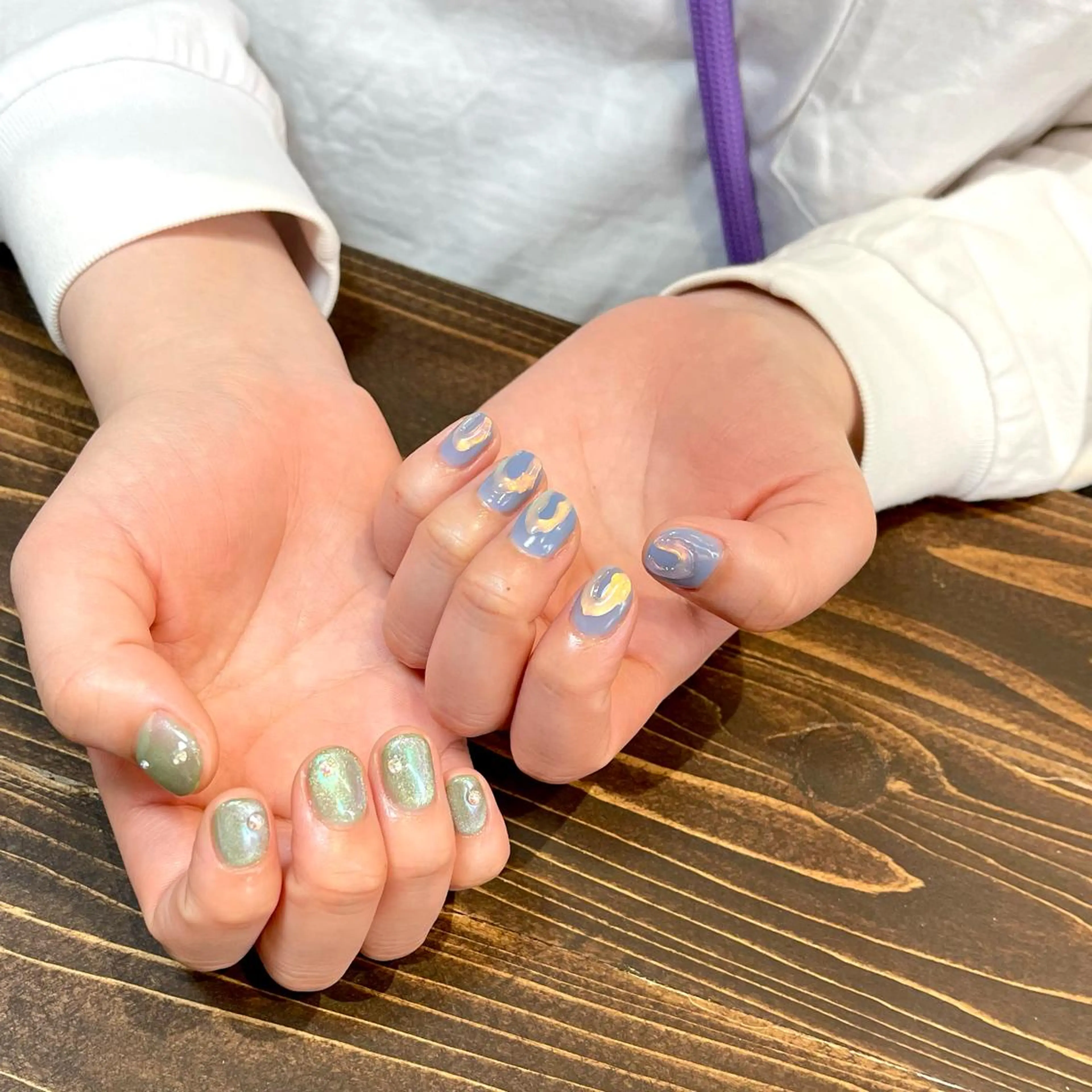 ネイル アートネイル オーロラネイル ジェルネイル マグネットネイル ニュアンスネイル ハンドネイル kinjo yuaのネイルデザイン