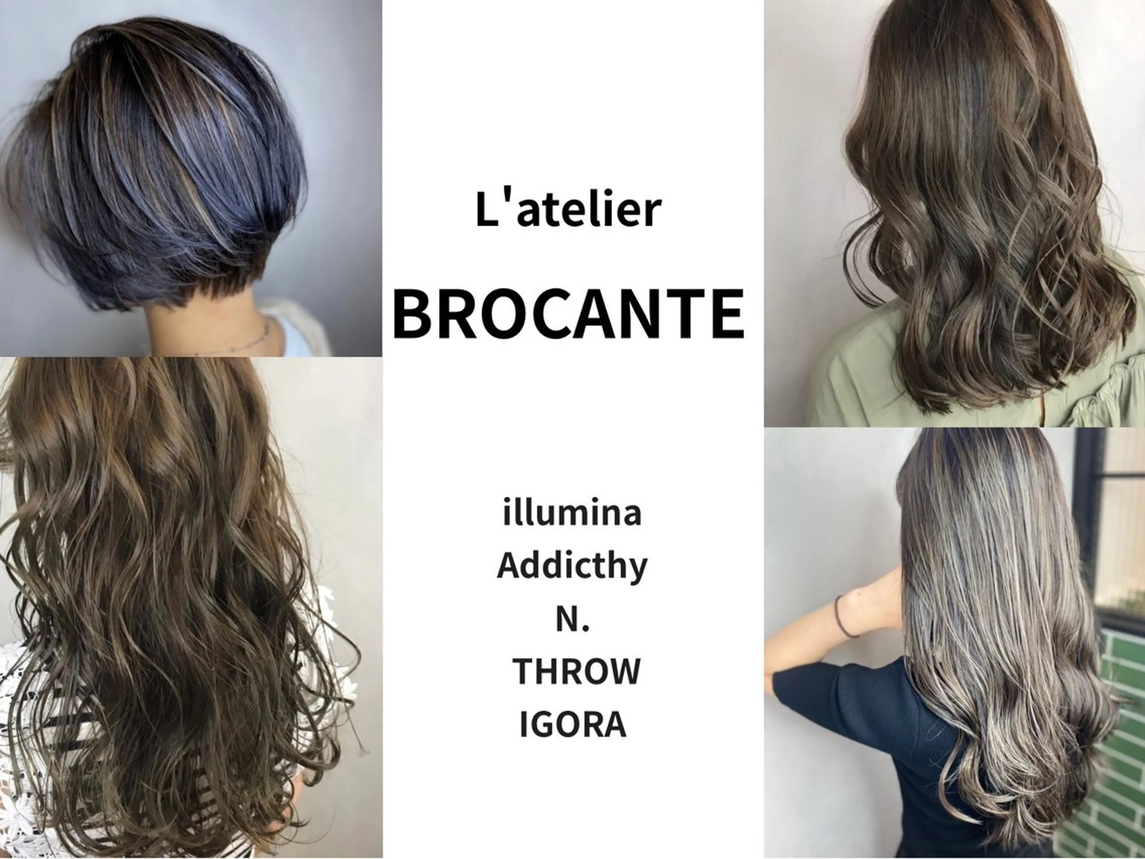 カラー ショートボブ グレージュ ハイライトカラー イルミナカラー ボブ L’atelier BROCANTE （ラトリエ　ブロカント）所属・BROCANTE立川 karasawa.nのヘアスタイル