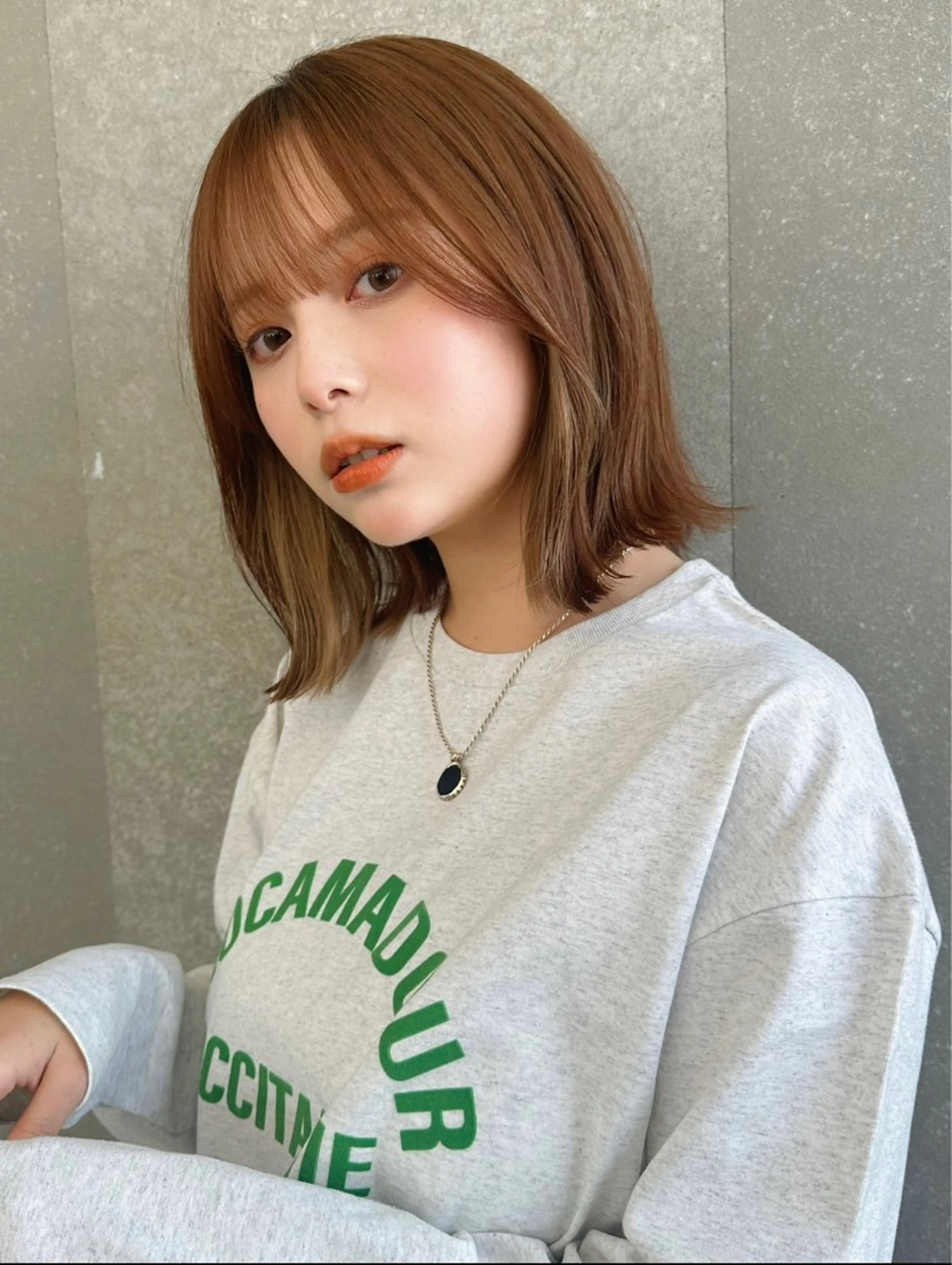 ショート カラー ボブ 外ハネヘア カット ヘアカラー トリートメント 艶カラー/ボブ /似合わせ/田口愛那のヘアスタイル