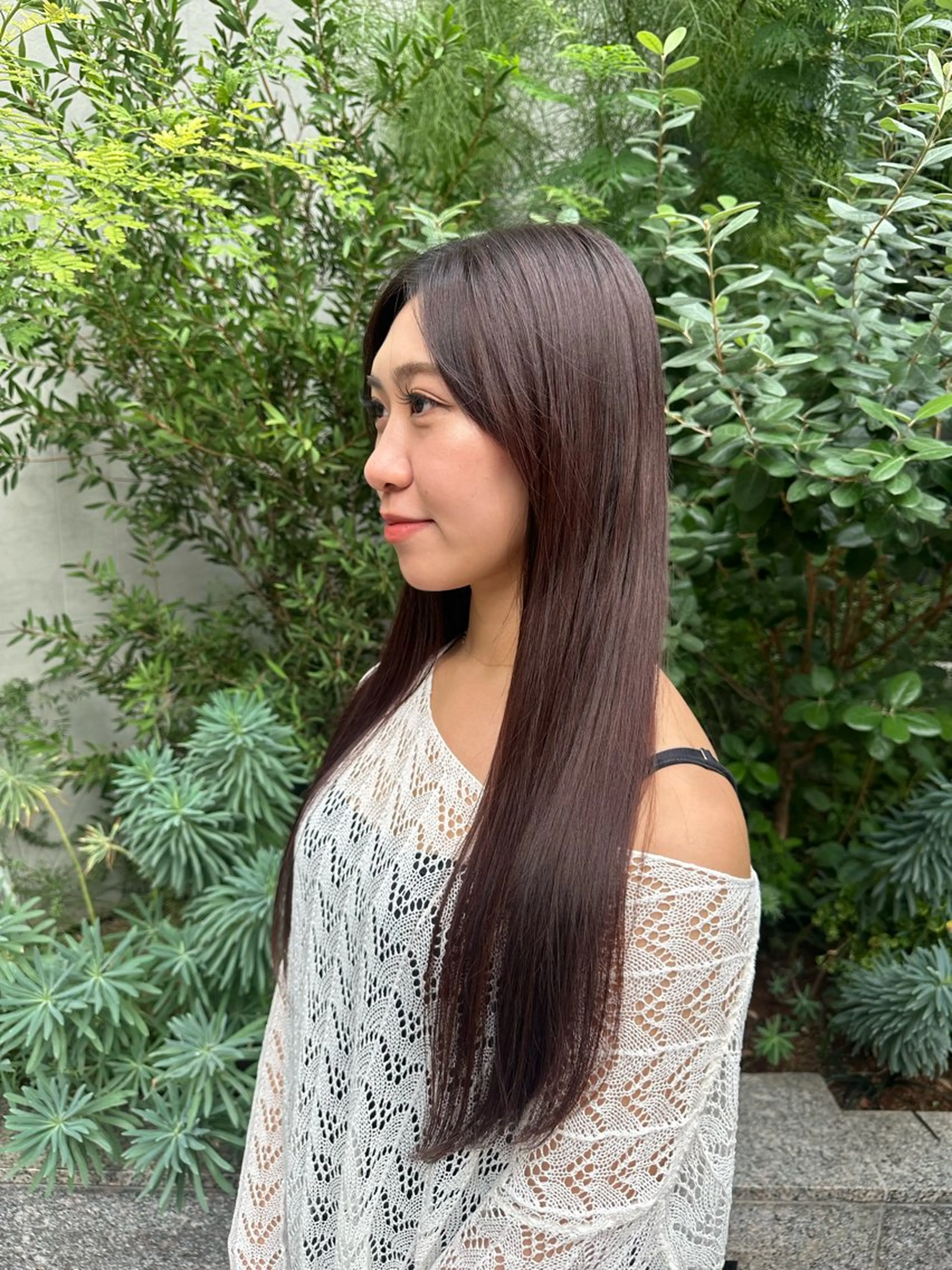 ロング カラー ヘアアレンジ タイトボブ個性派カラ ーAKANEのヘアスタイル