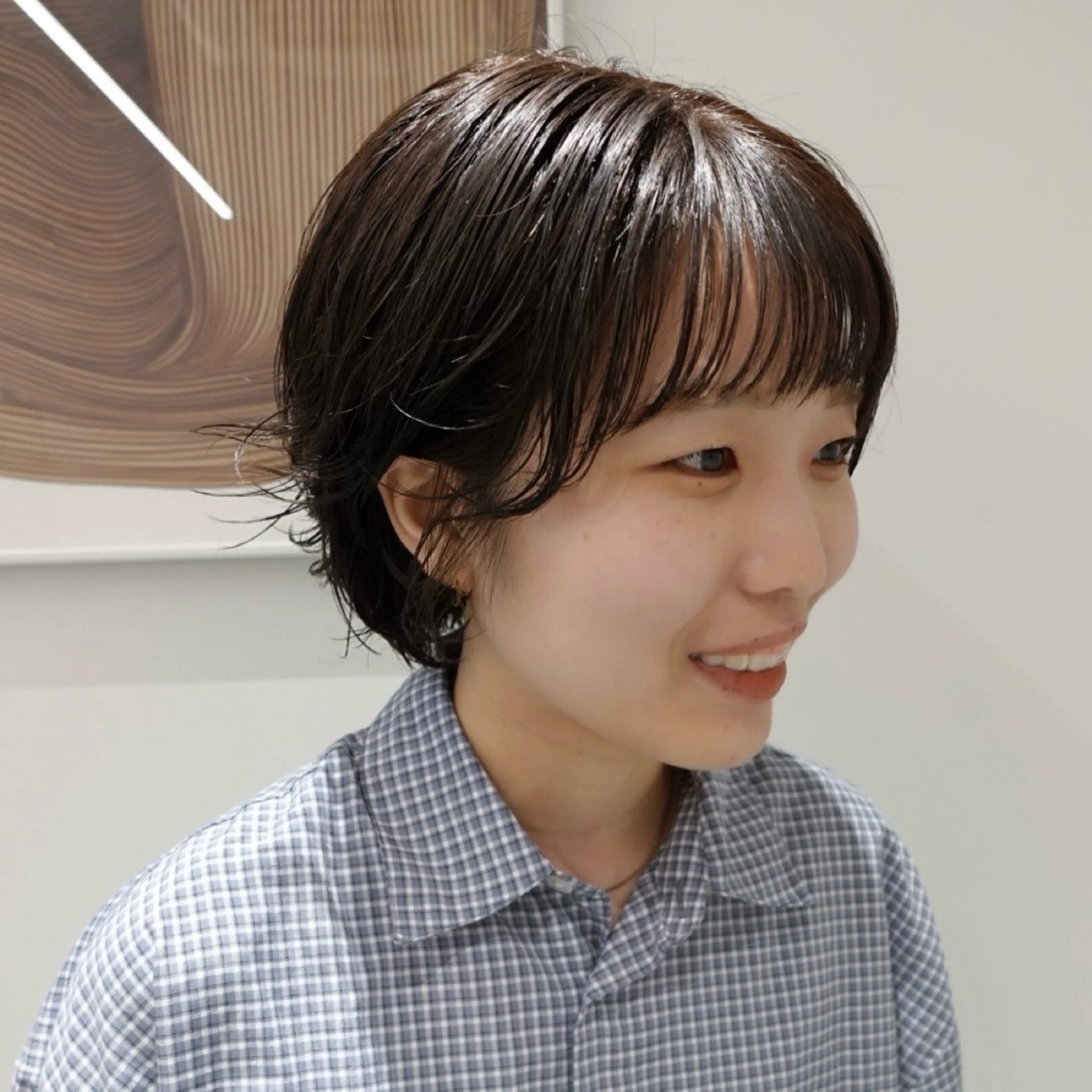 ショート カラー パーマ ヘアアレンジ ショートボブ 黒髪 ボブ ショートヘア カット ヘアカラー 🌐サトウ リョウ🌐のヘアスタイル