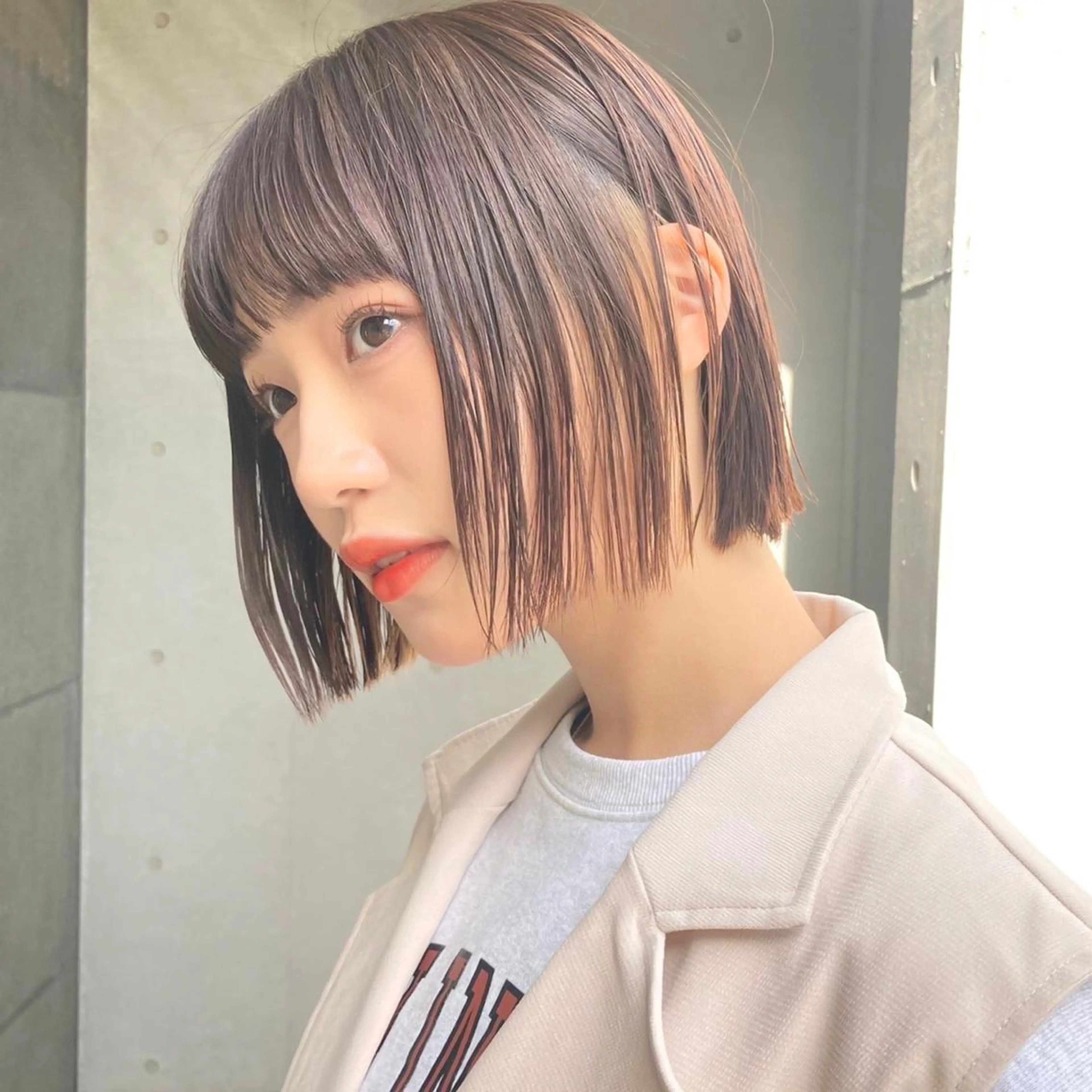 ショート カラー 暖色/艶髪/ボブ/ ショート/Ayaのヘアスタイル