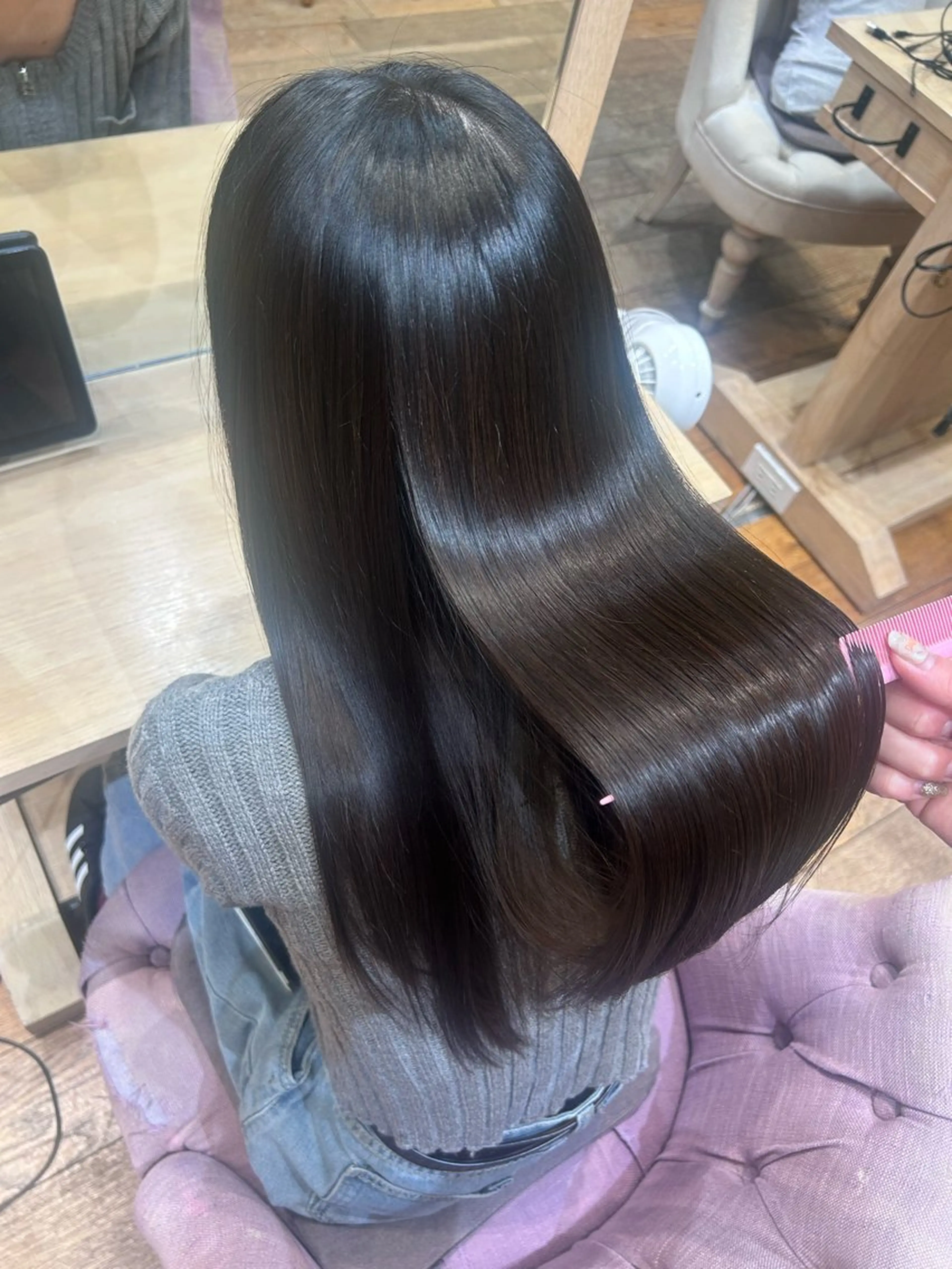 ロング 縮毛矯正 moe/名古屋美容室 /モデル募集のヘアスタイル