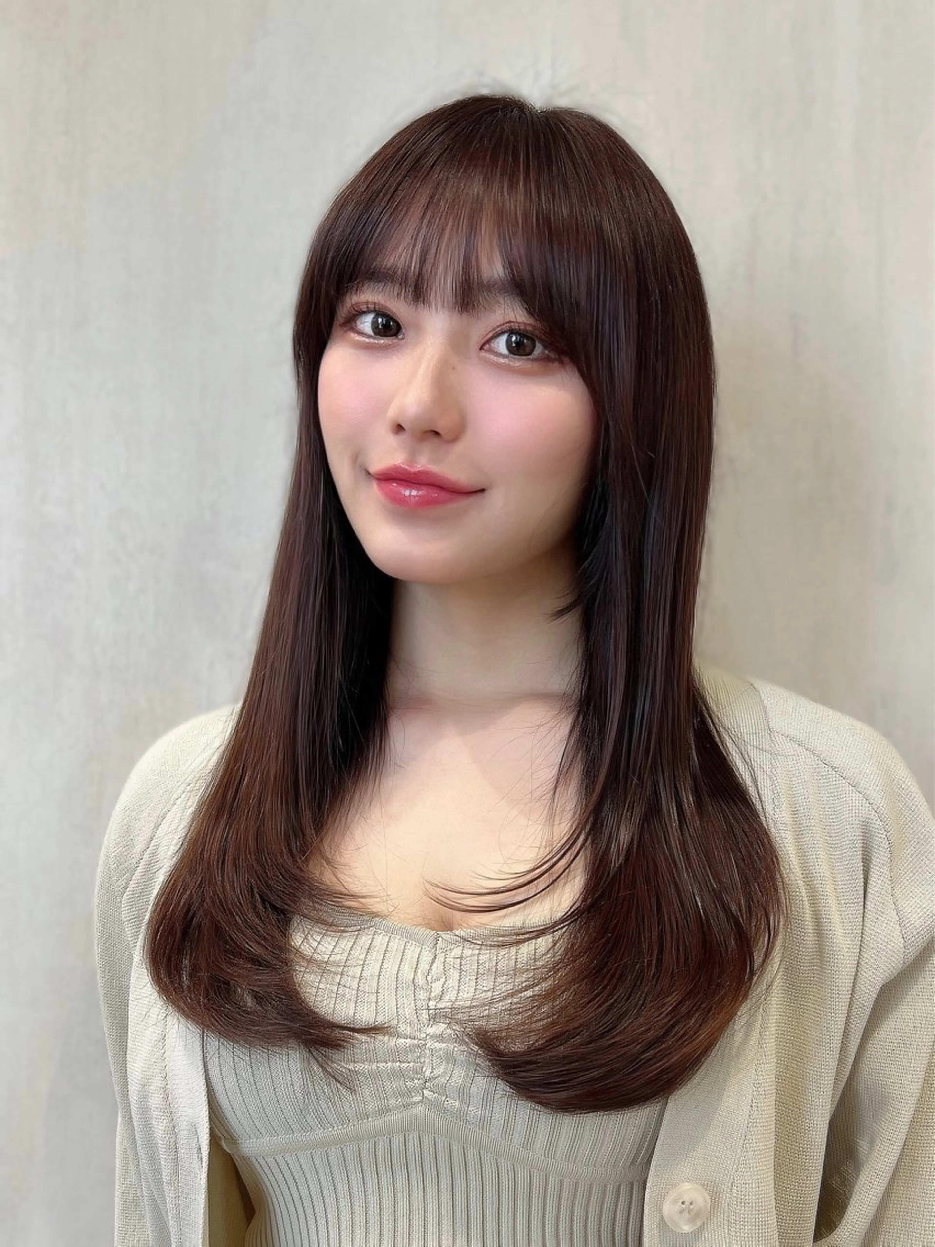 セミロング カット トリートメント 新宿✨顔周りカット 韓国ヘア/坂本亜裟海のヘアスタイル